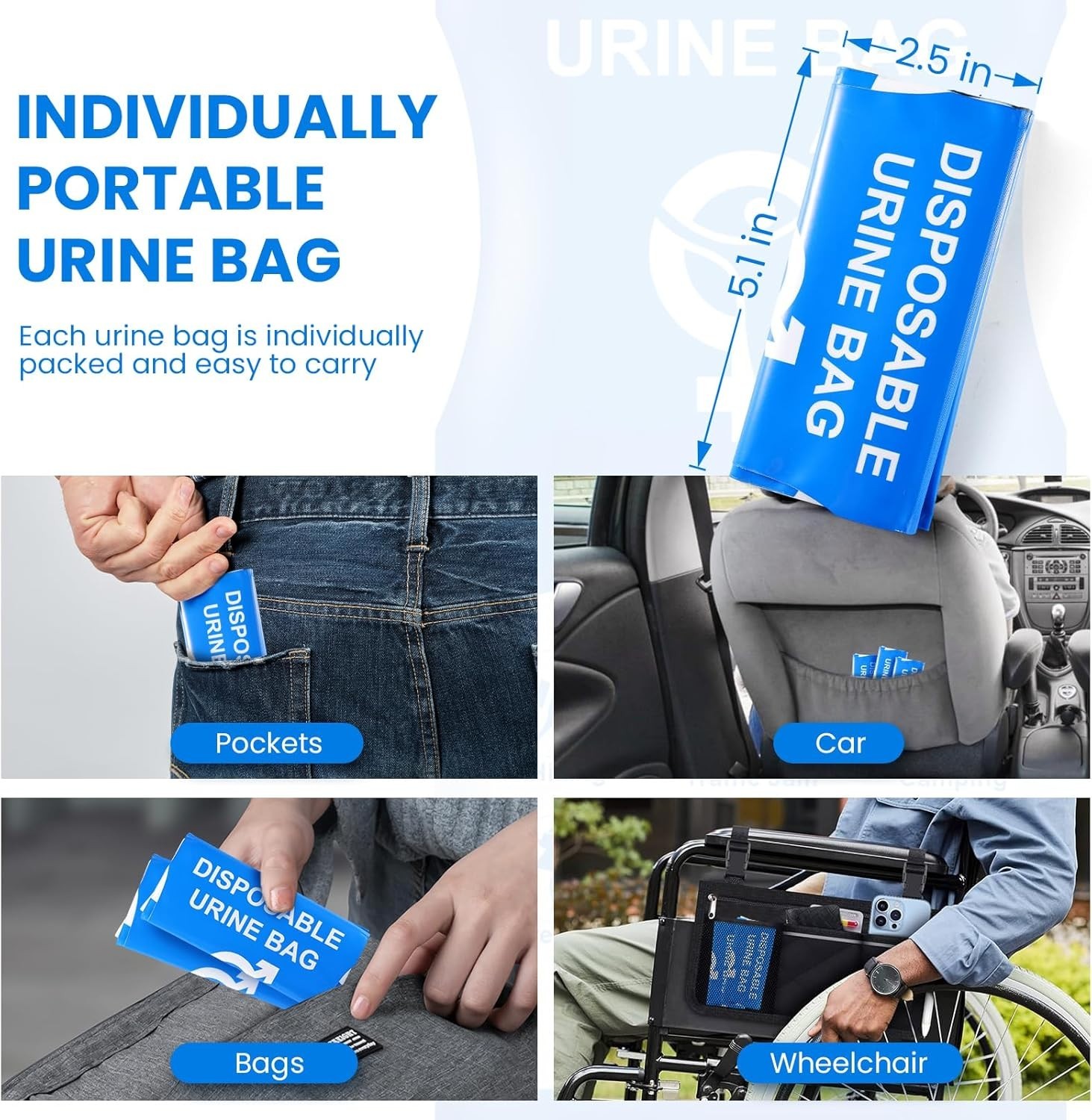 Comfortable Disposables Urine Bags for Camping Road Trips