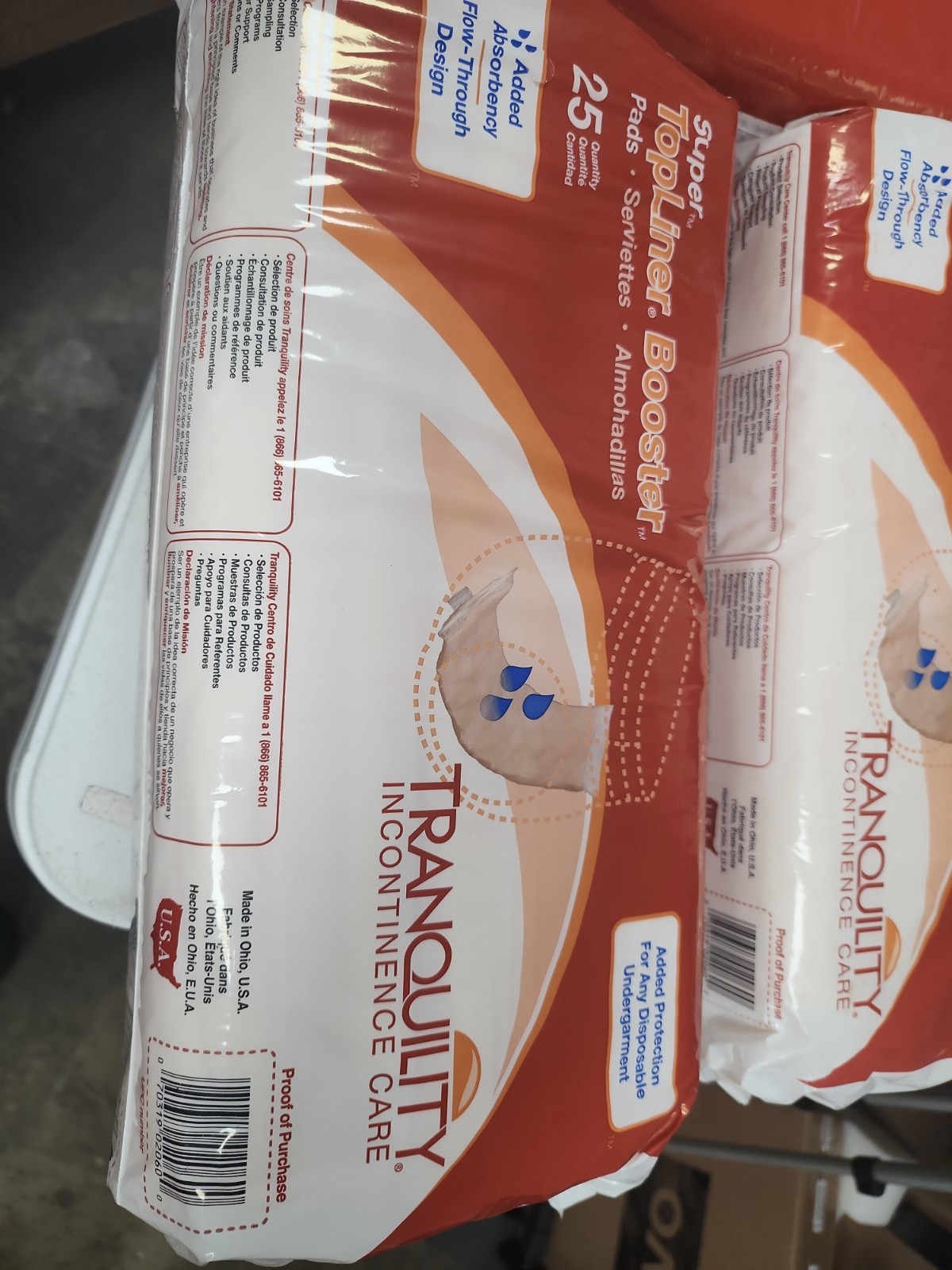 Tranquility TopLiner Disposable Booster Pads, Super 4packs of 25 pads