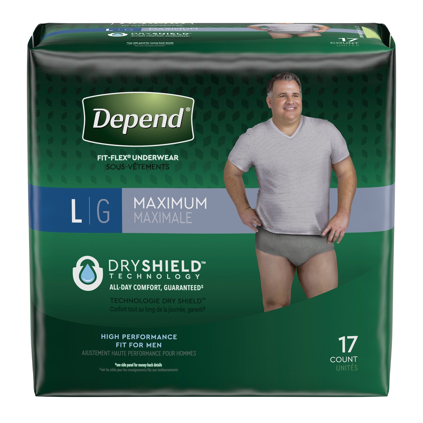 Depend Disposable Underwear Male Large Maximum 17 Ct