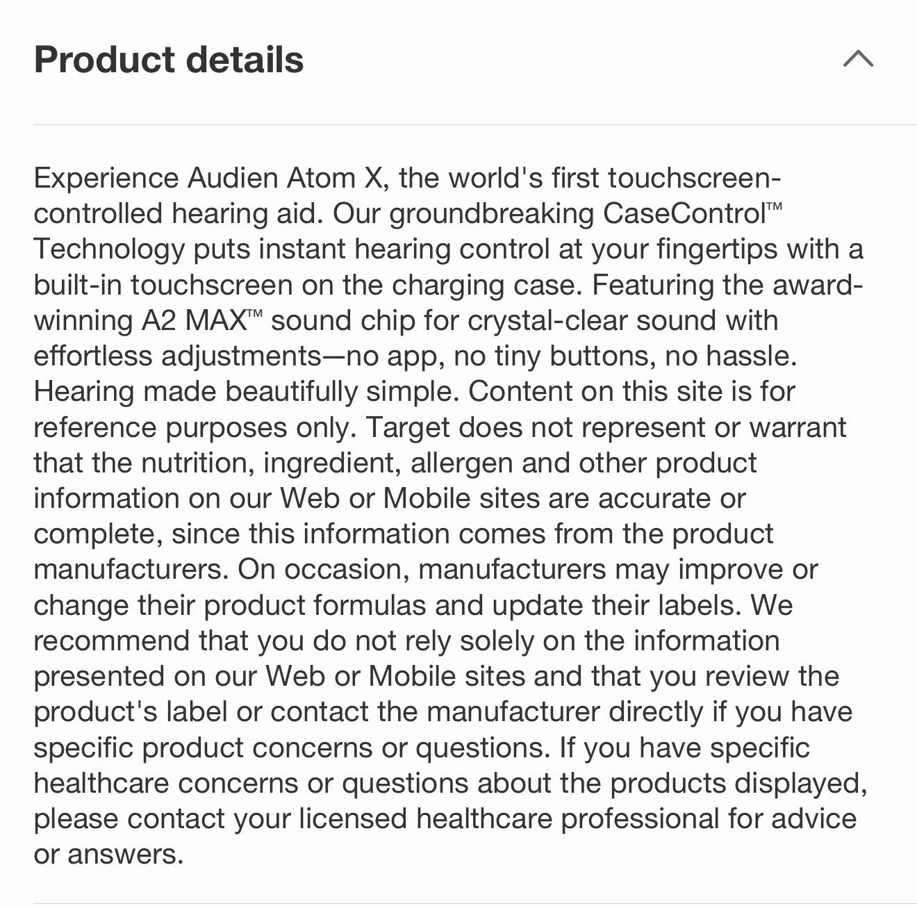 Audien Hearing ATOM X -Rechargeable OTC Hearing Aids -NEWEST MODEL-BRAND NEW!!