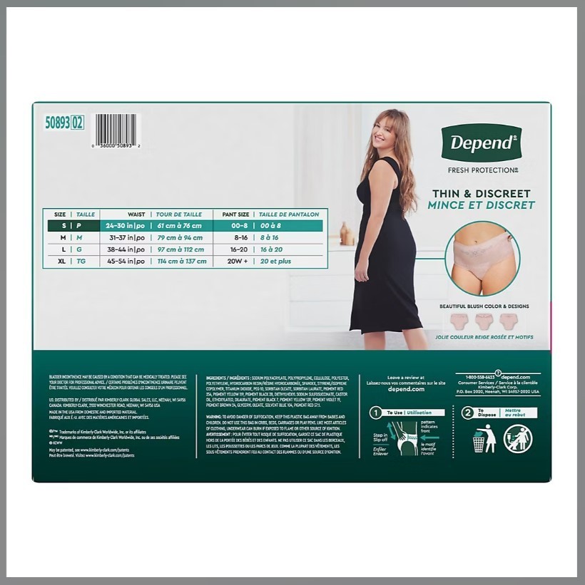 Depend Fresh Protection Bladder Leak Protection for Women – Size: S – 92 count