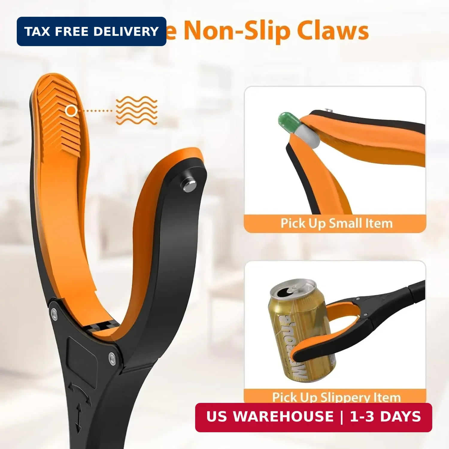 32″ Grabber Reacher Tool, 2-Pack Foldable Reacher Grabber Pickup Tool with 360°