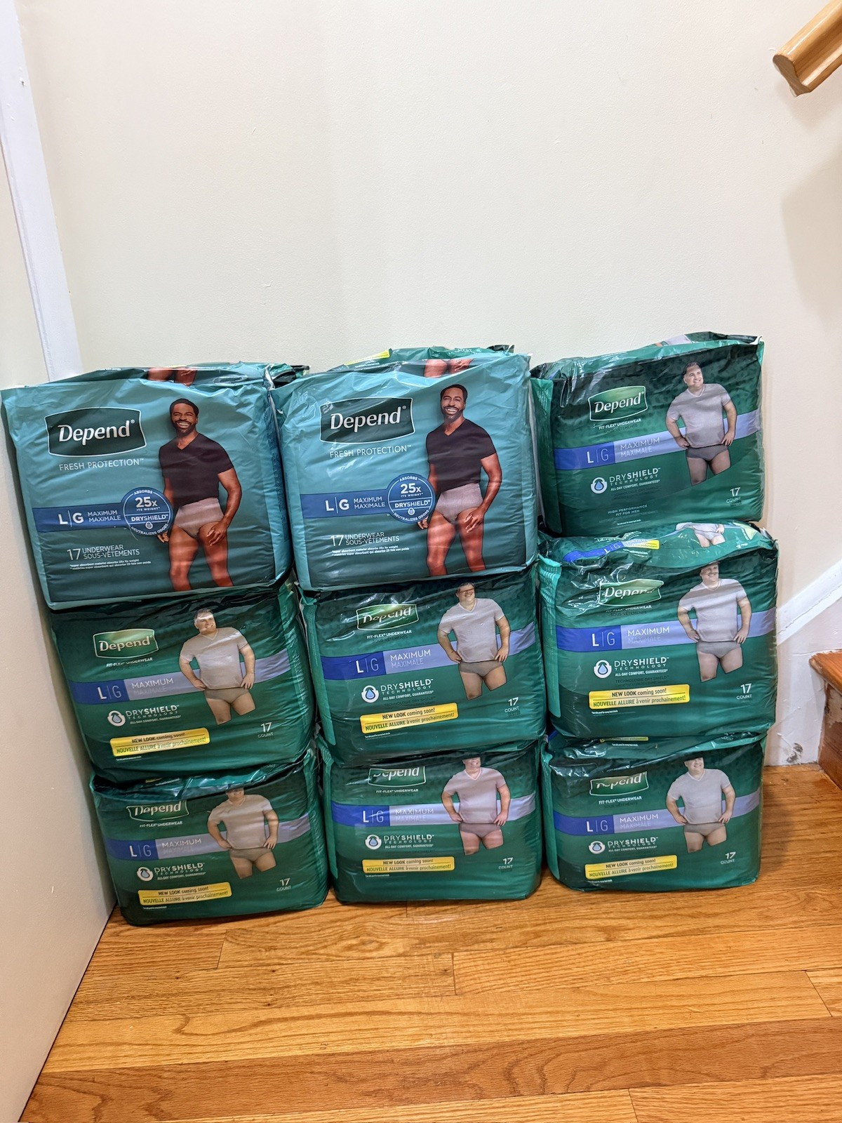 Depend Protection Plus Ultimate Underwear for Men LARGE 5 packs, 85 Count
