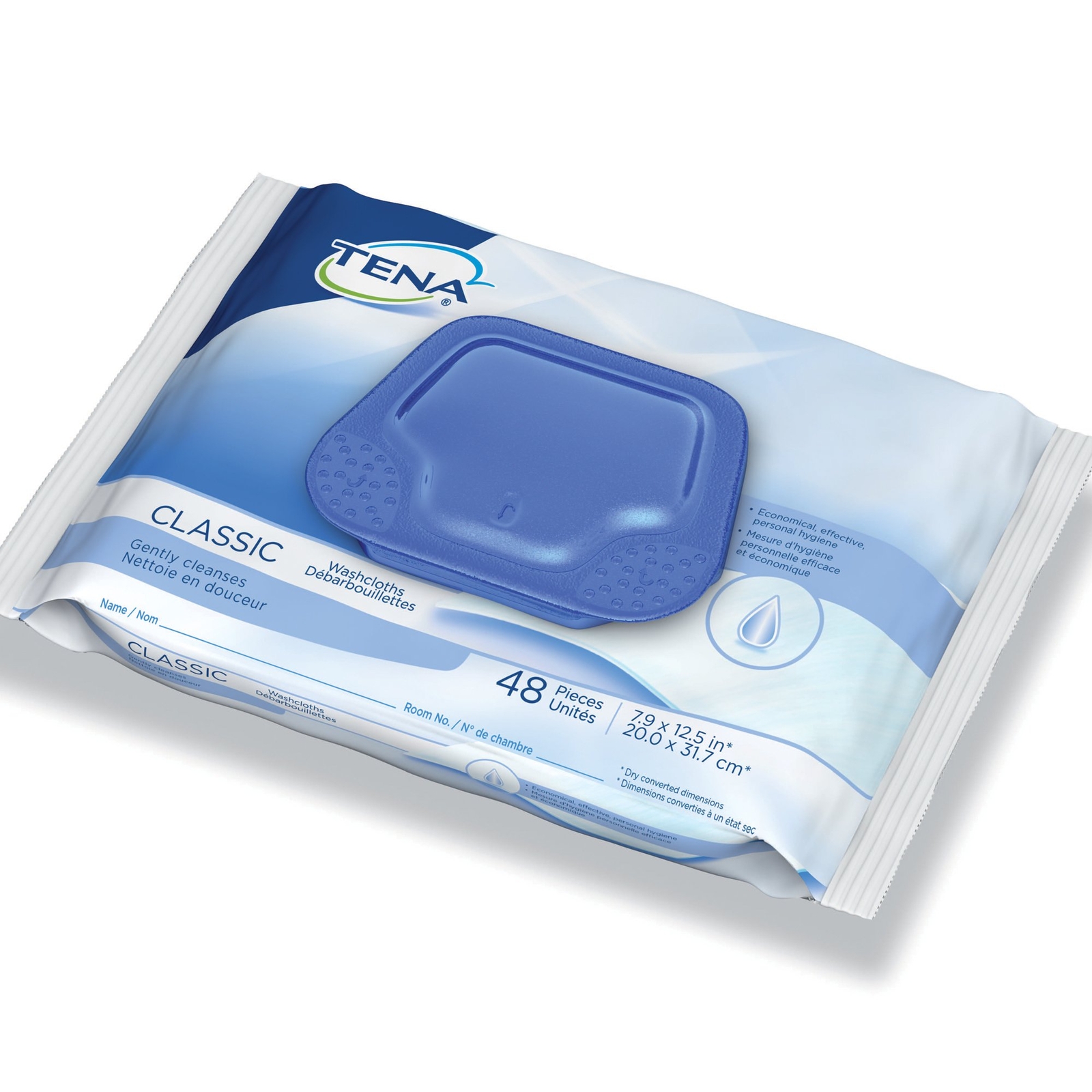 Tena Classic Washcloth 8″ x 12-1/2″ Pack(age) of 48