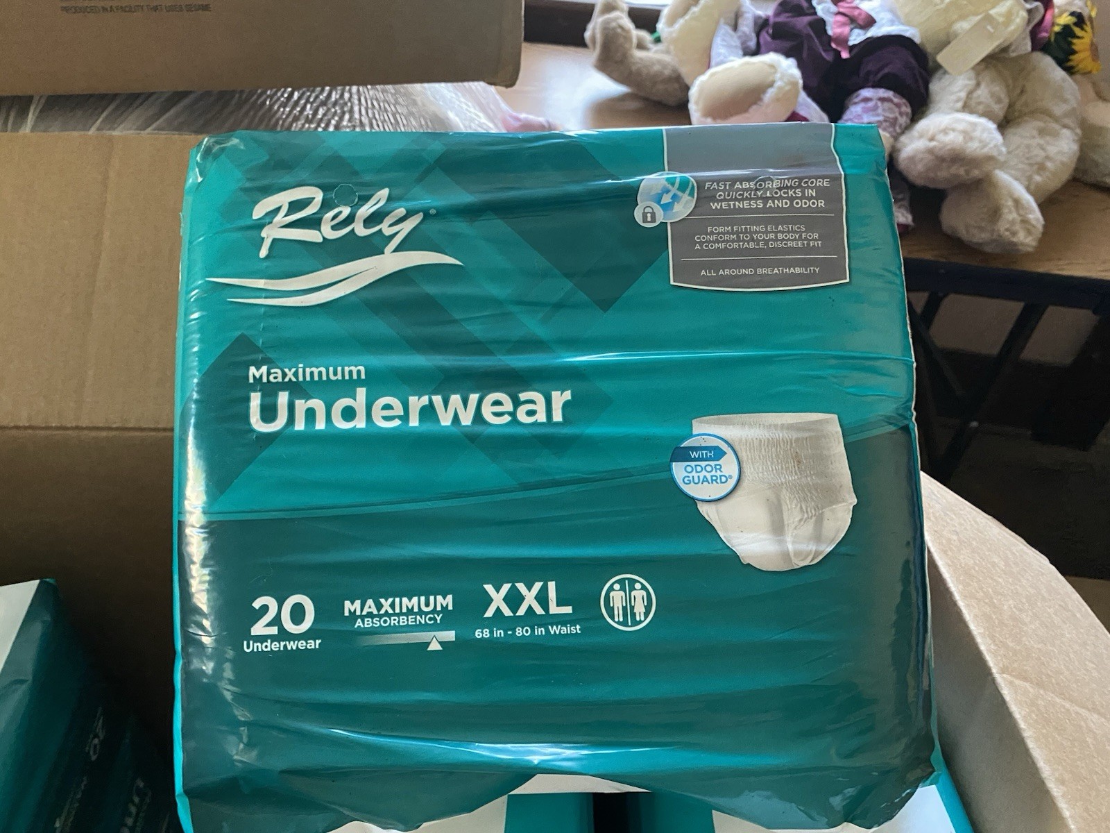 20 count Rely underwear Maximum Absorbency Underwear LARGE