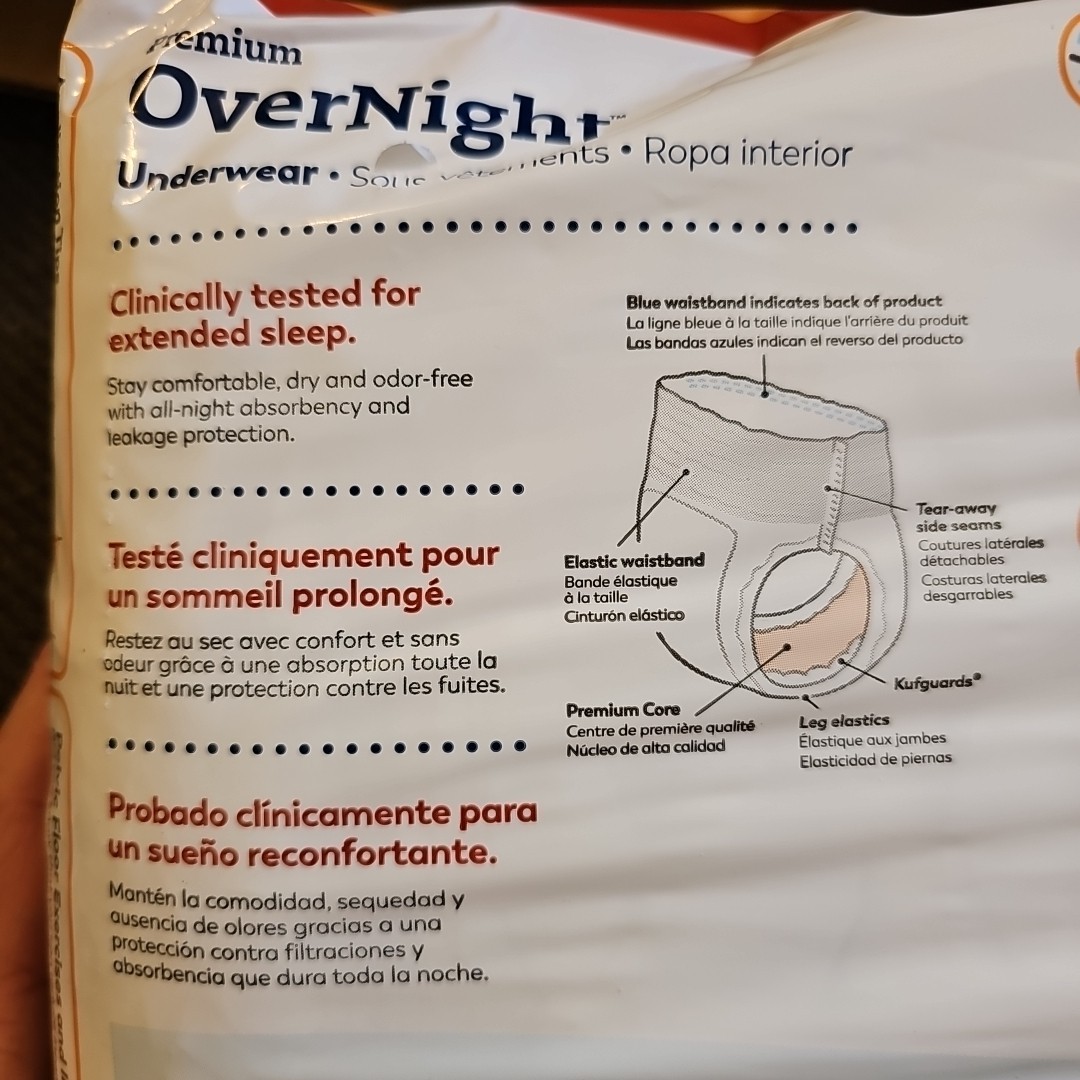 1 Case 48 Total Tranquility Premium OverNight Underwear 2X-Large 62-80″ 12/Pack