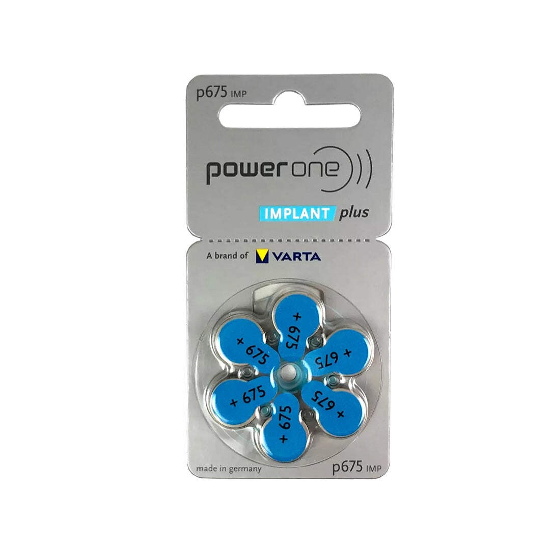 Power One Varta 675 PR44 Cochlear Implant Hearing Aid Batteries 1.45V