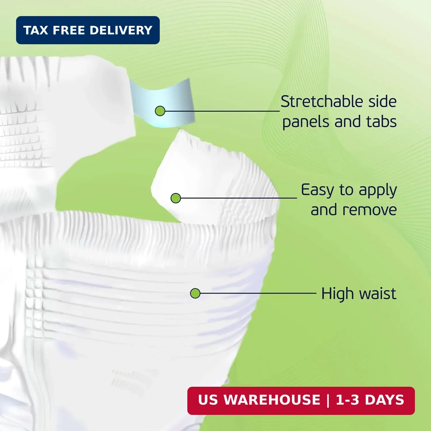 4-5xl Adult Diapers for Women and Men – 8 Bariatric Disposable Briefs with Tabs