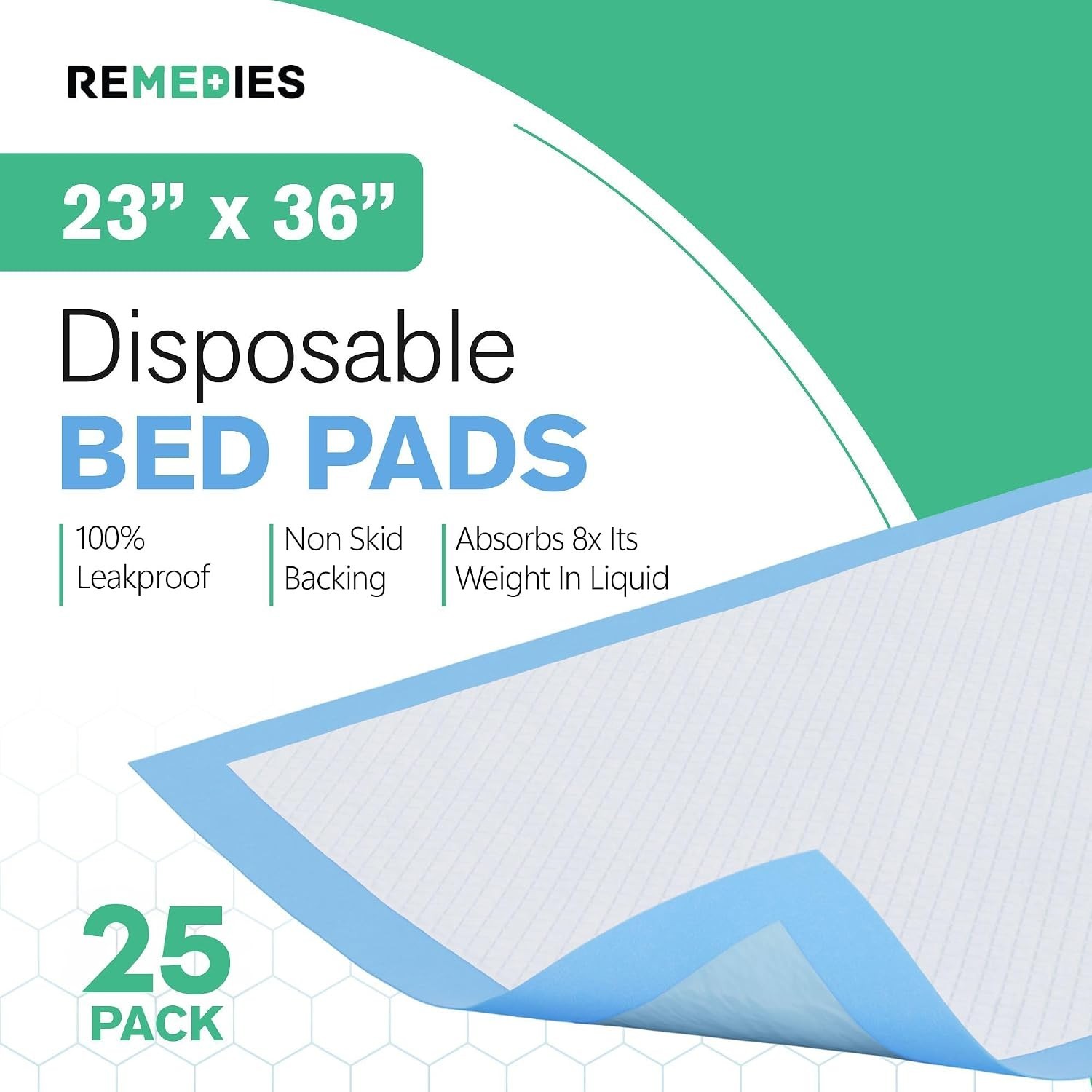 Large Disposable Bed Pads for Incontinence, 23″ X 36″, 25 Count | Absorbent C…