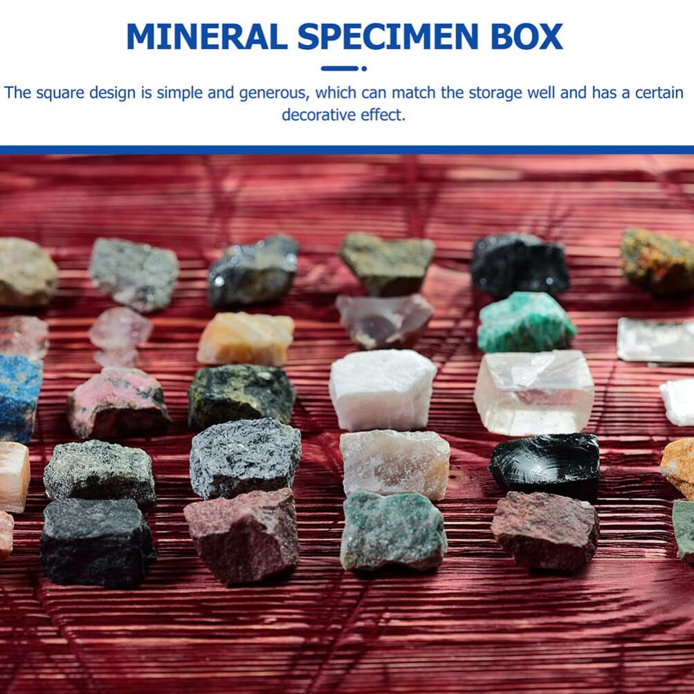 DOITOOL 12 Pack Mineral Specimen Storage Boxes Clear Plastic Specimen Display…