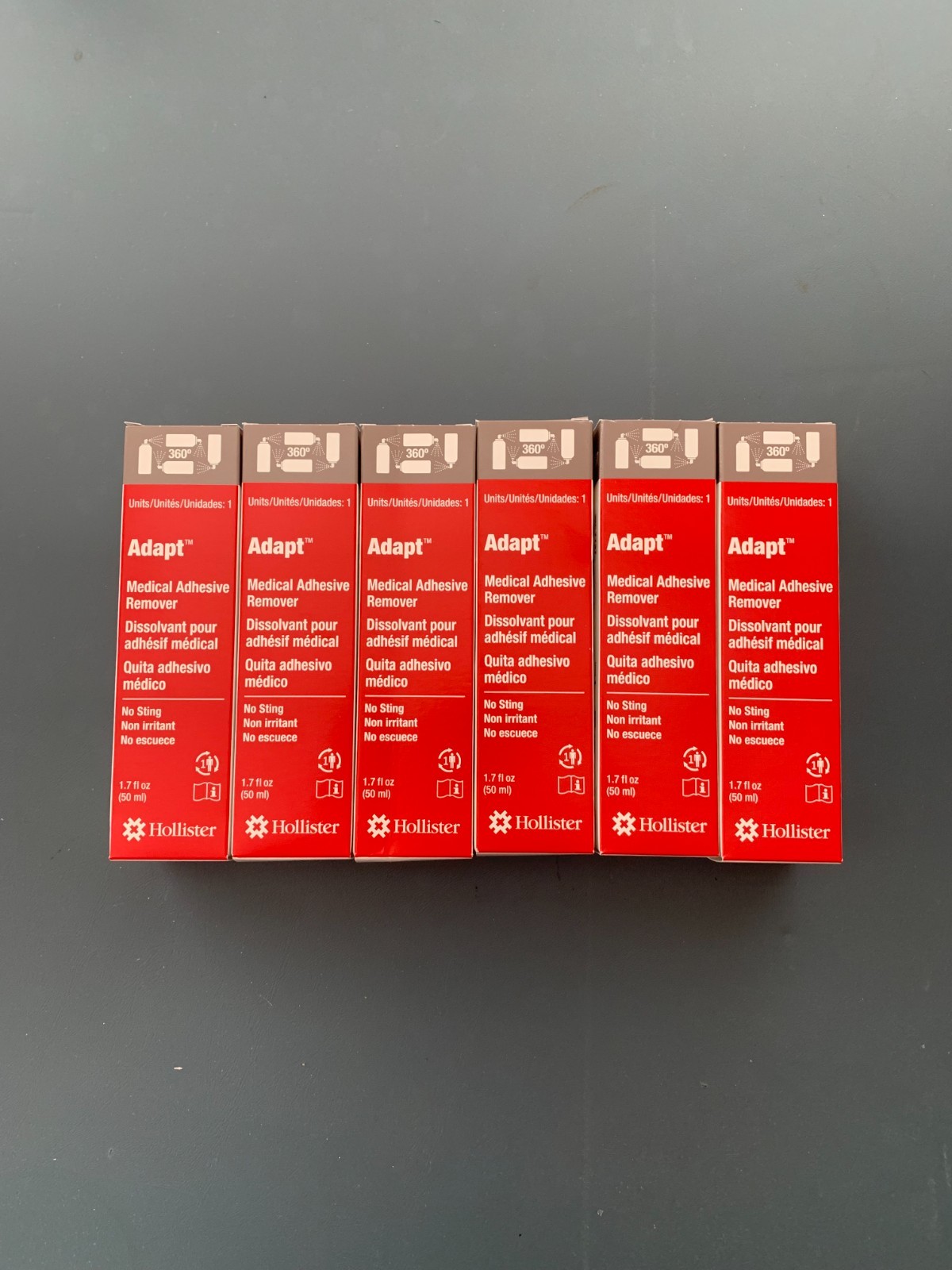 6 boxes of Adapt Medical adhesive remover #7737, 1.7oz new in box