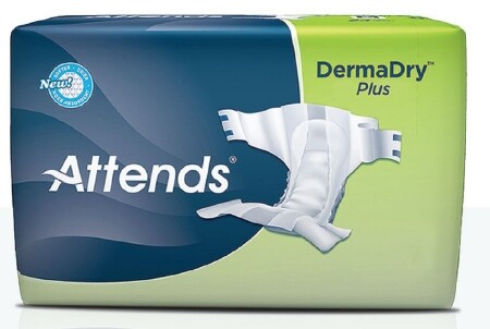 Attends DermaDry Plus Briefs, Tab Closure Large Disposable, Bag of 24
