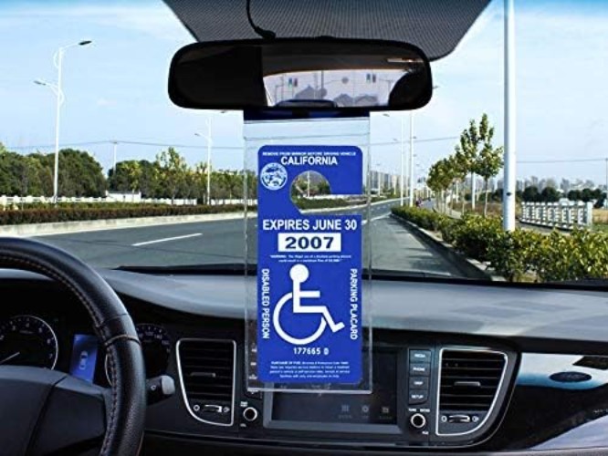 High-Quality Transparent Handicap Tag Protector with Large Rear View Mirror Hook