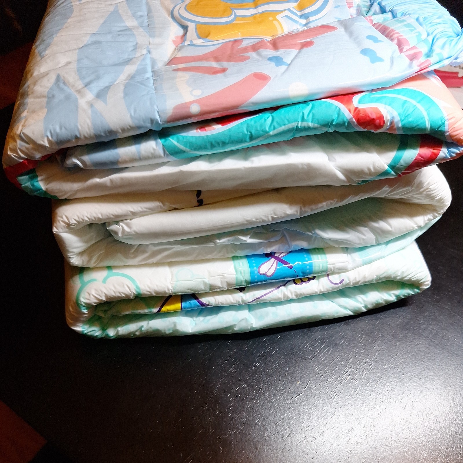 (3) New samples PLASTIC BACKED Kiddo Size Medium Diaper ABDL ultra soft Pampers