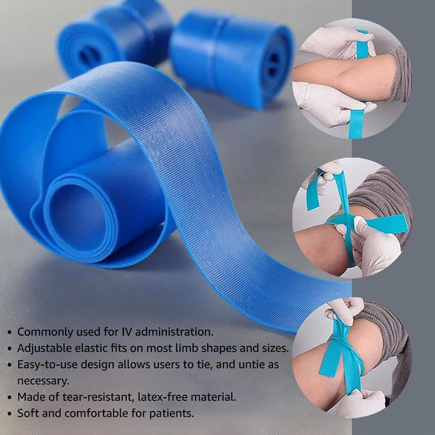 Pack of 10 Disposable Latex-Free Tourniquets 1″ x 18″ – Tear Resistant & Safe