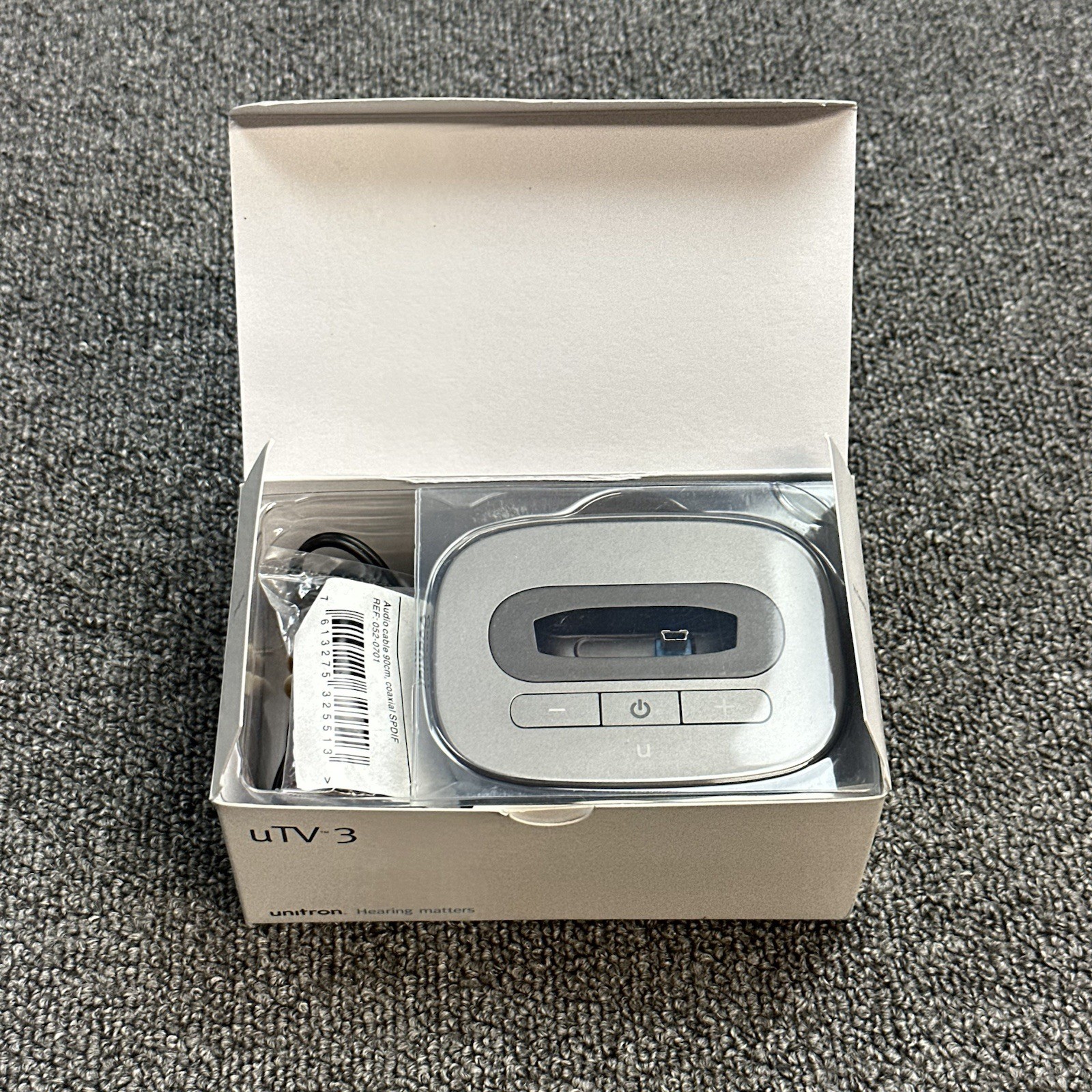 Unitron uTV3 Wireless TV Transmitter Dock Charging Base / Power Supply / Cables