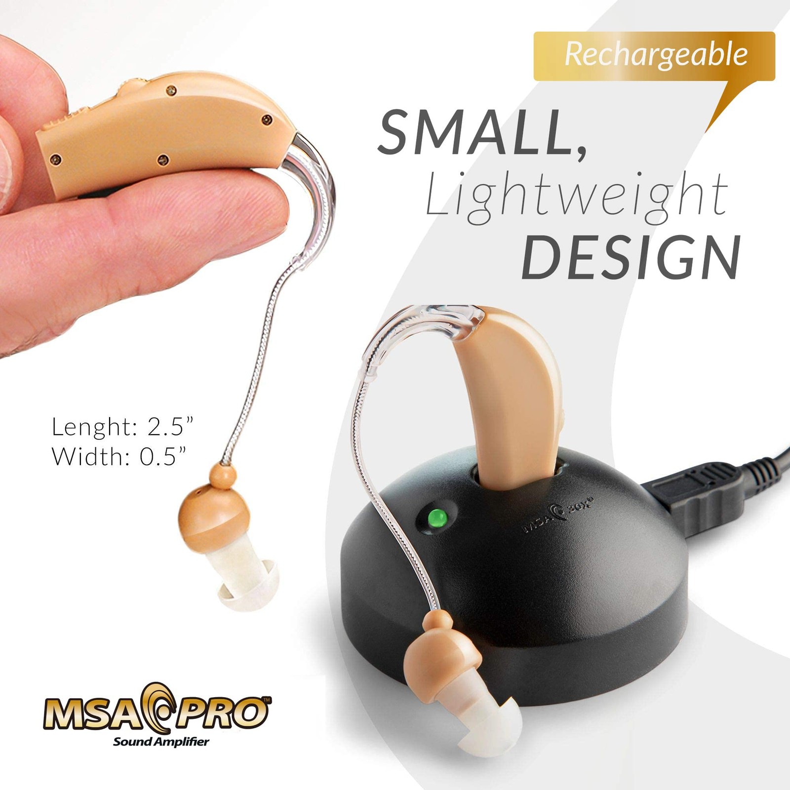 Sound Amplifier 30x Amplification 20 Hours Use Adjustable Volume Nude