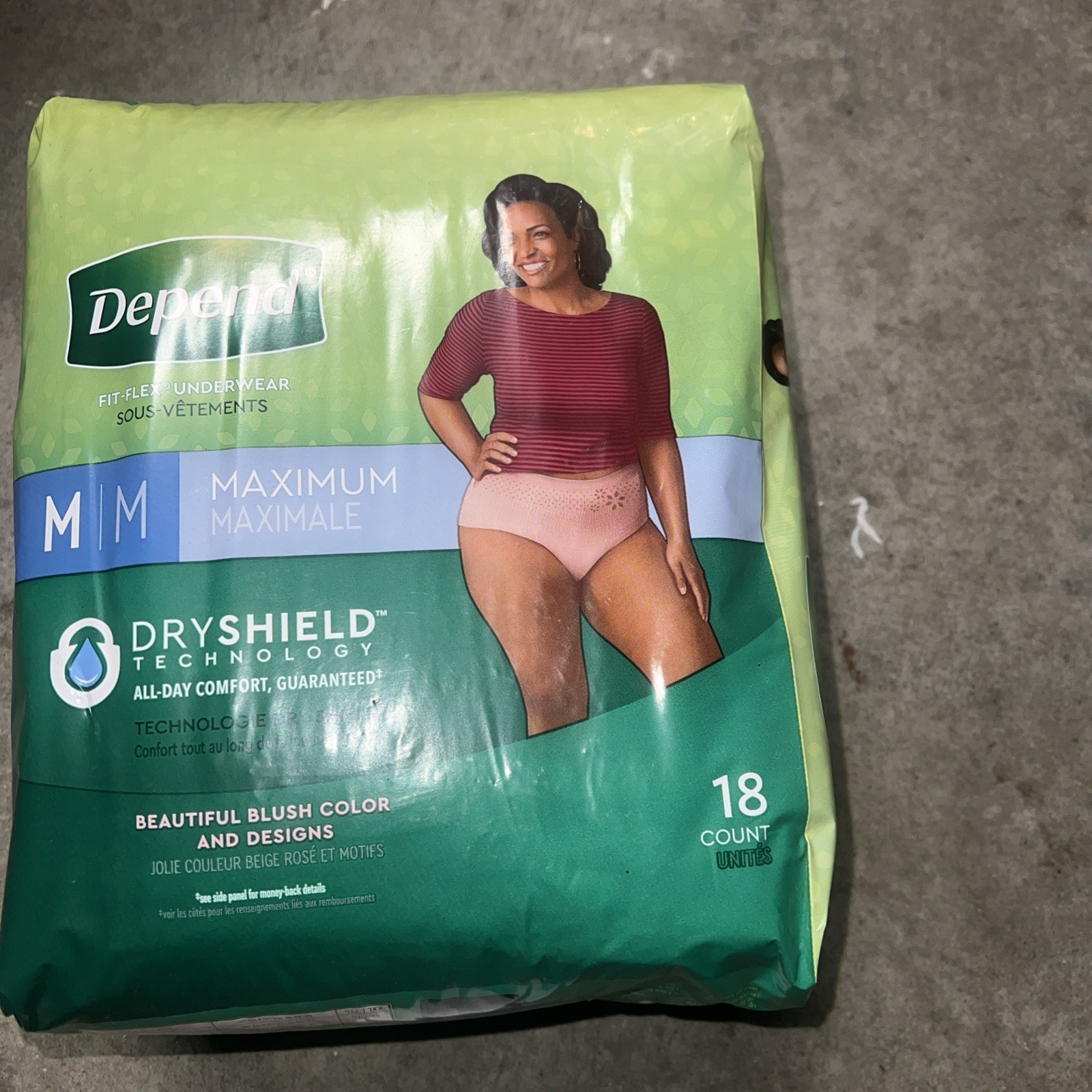 Depend Fresh Protection Dryshield Underwear 18 Count Size Medium Women 4 Pack