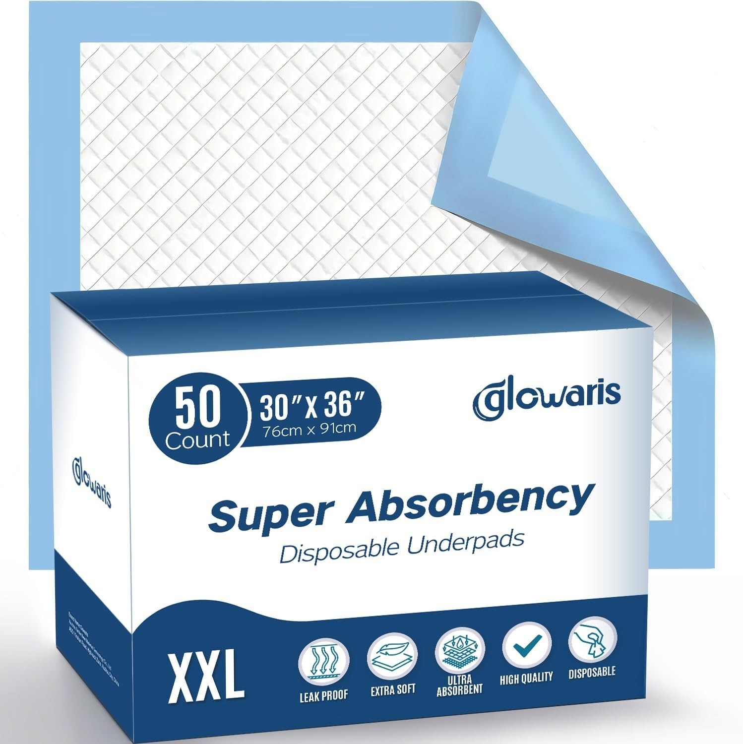 50 Pack XXL Disposable Underpads 30×36 Leakproof Absorbent Bed Puppy Pads