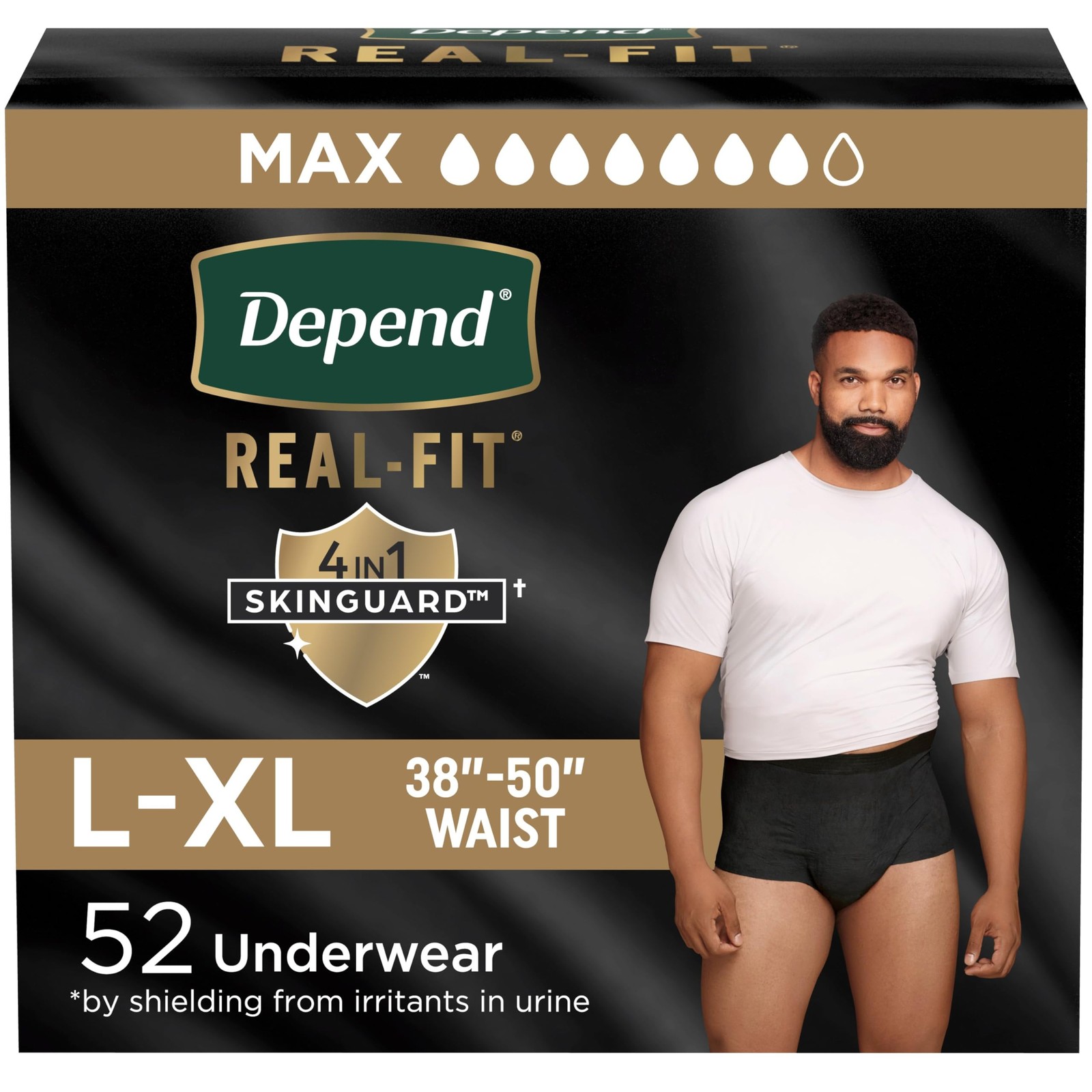 Real Fit Adult Diapers, Incontinence Underwear for Men, Disposable, Maximum Abso