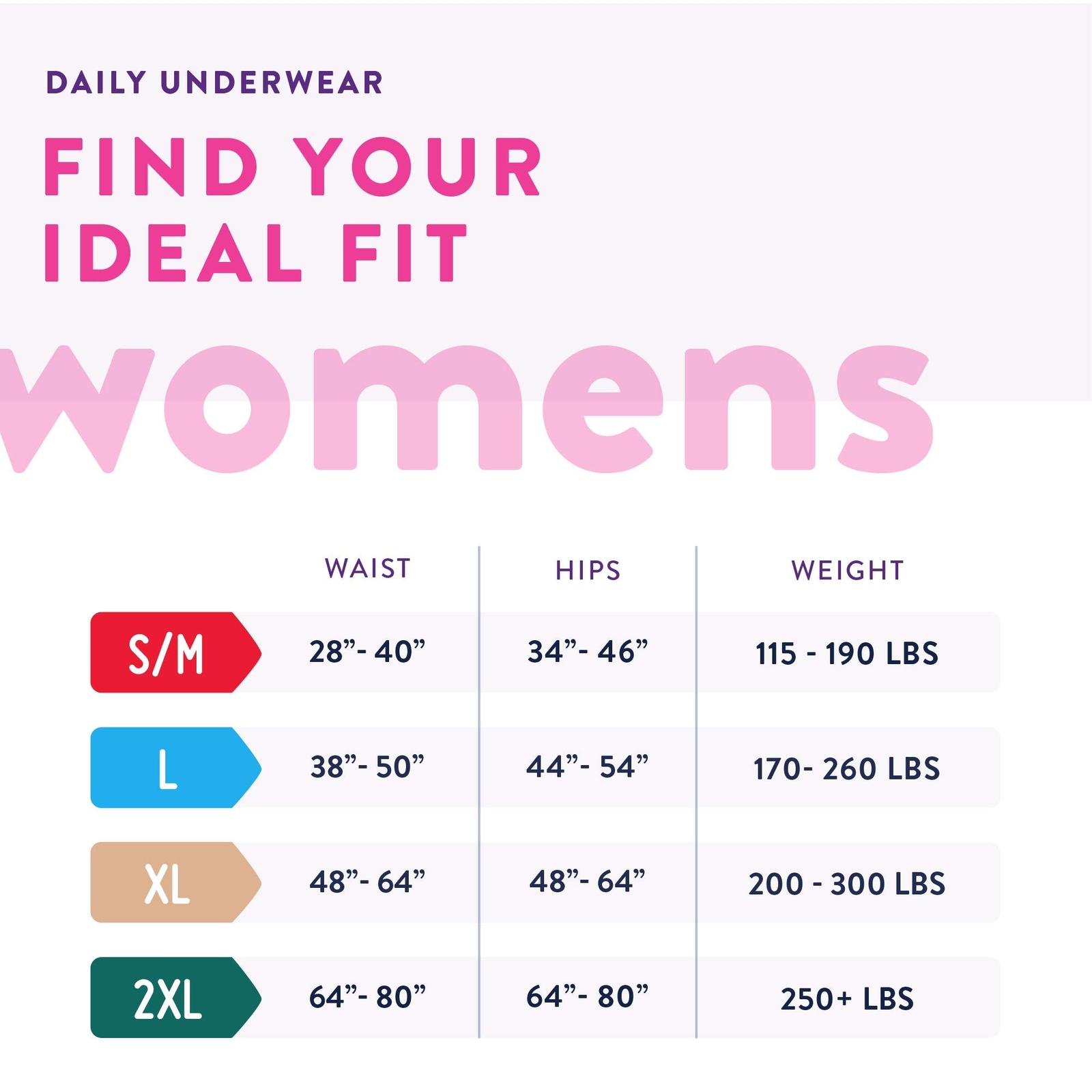 Lavender Women’s Incontinence Briefs Maximum Absorbency Pull Up Underwear