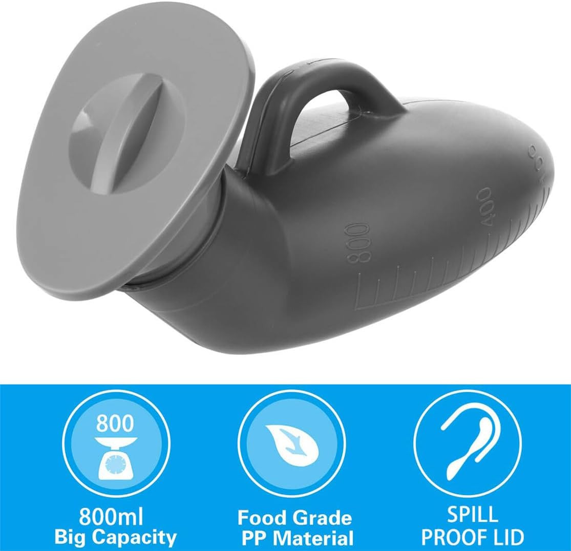 Urinal Bottle Urinals for Men 800ML Plastic Pee Bottle Portable Male Urinals wit