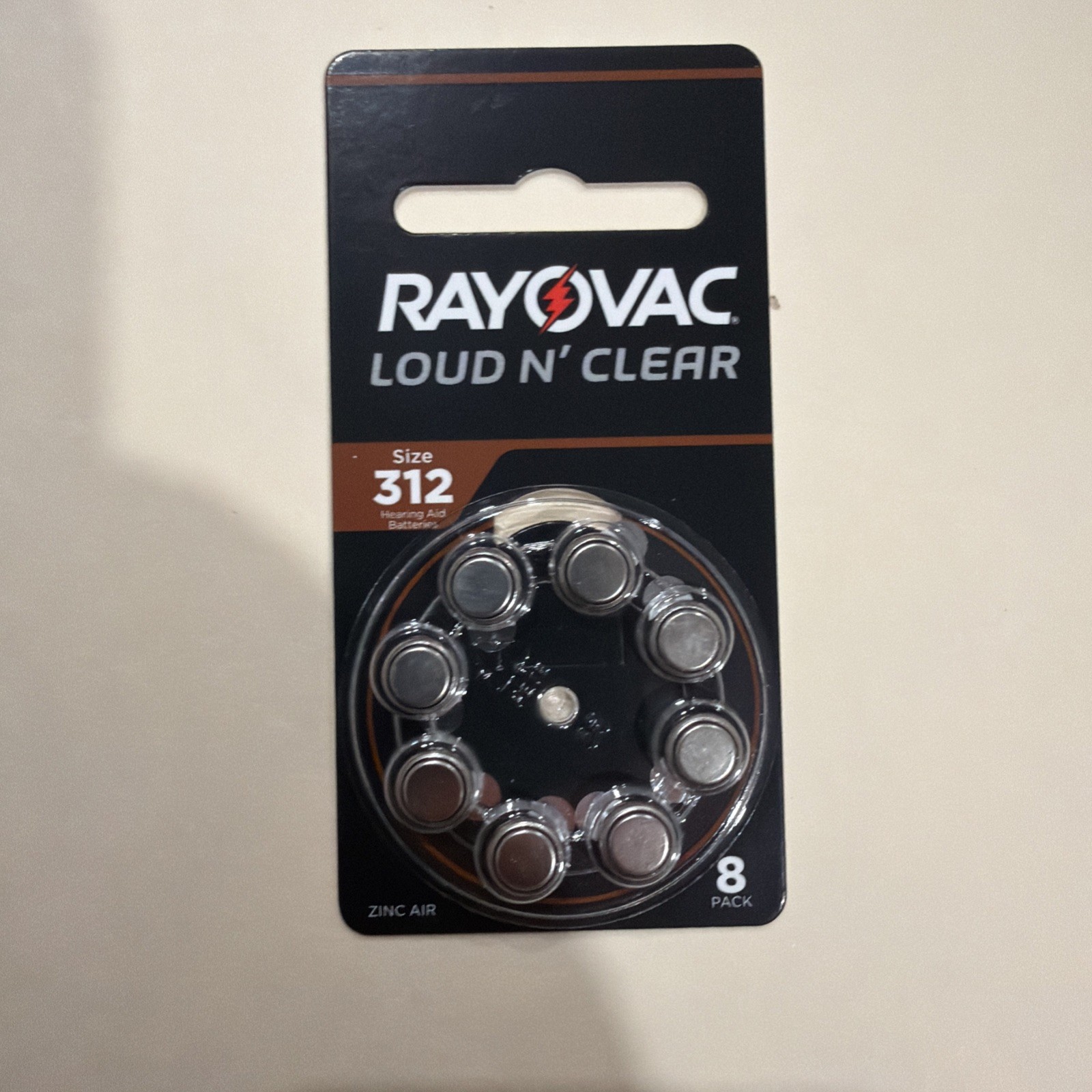 Rayovac Loud n’ Clear Hearing Aid Batteries. 8/pack. Size 312. Expired Jul 2025