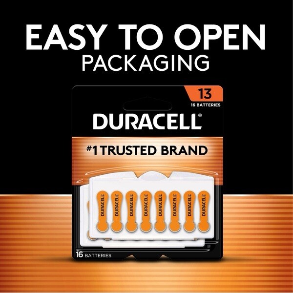 NEW Duracell Hearing Aid Batteries Size 13 long lasting 16 Pack SEALED EXP 03/26