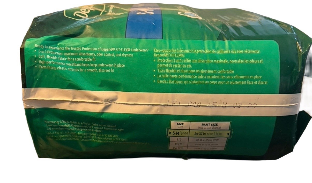 Depend Fit-Flex Men’s Incontinence Underwear S/M Maximum Absorbency 19 Count