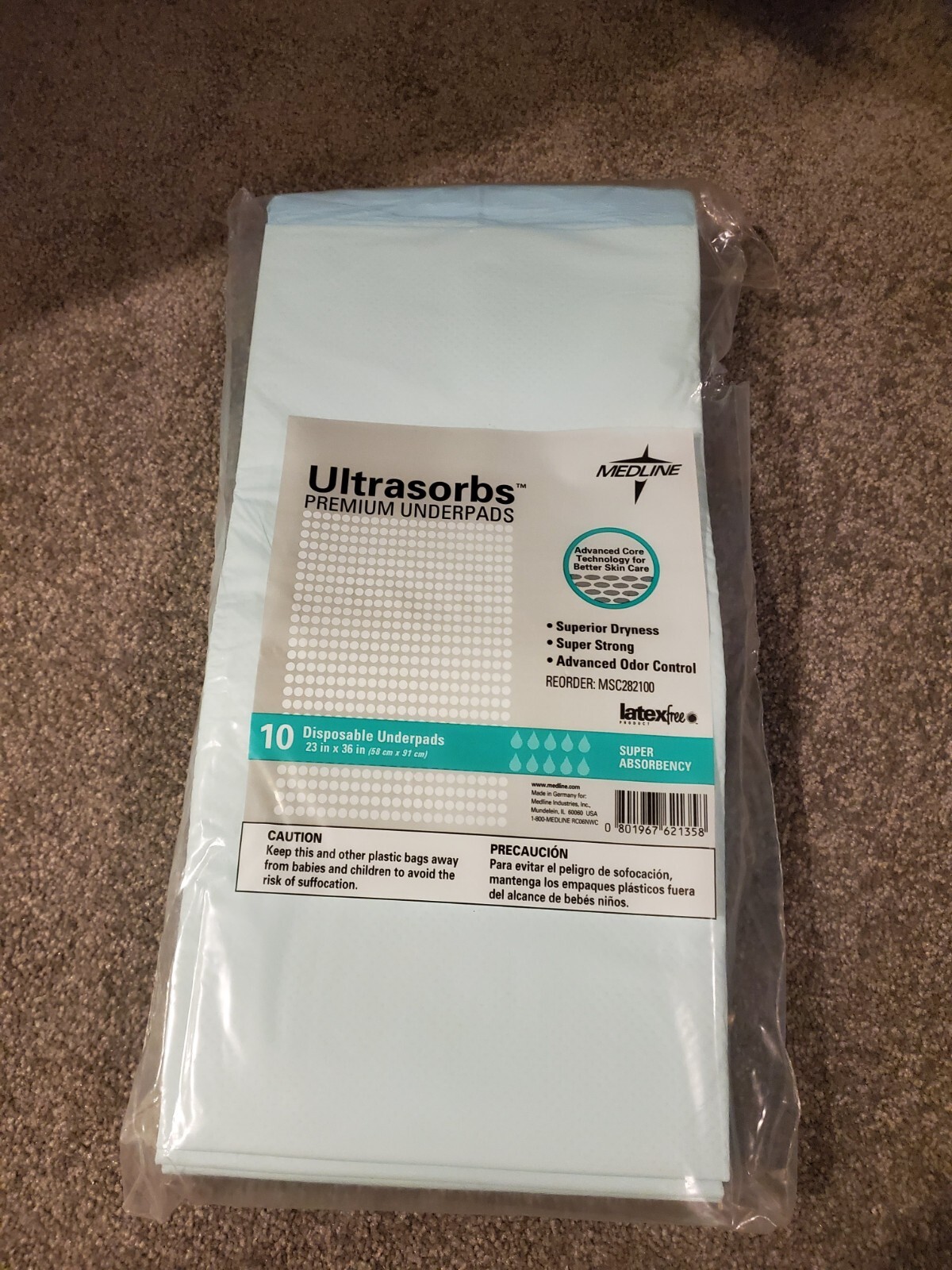 New Medline Ultrasorbs Premium Underpads 23×36 (26) – Local pickup available