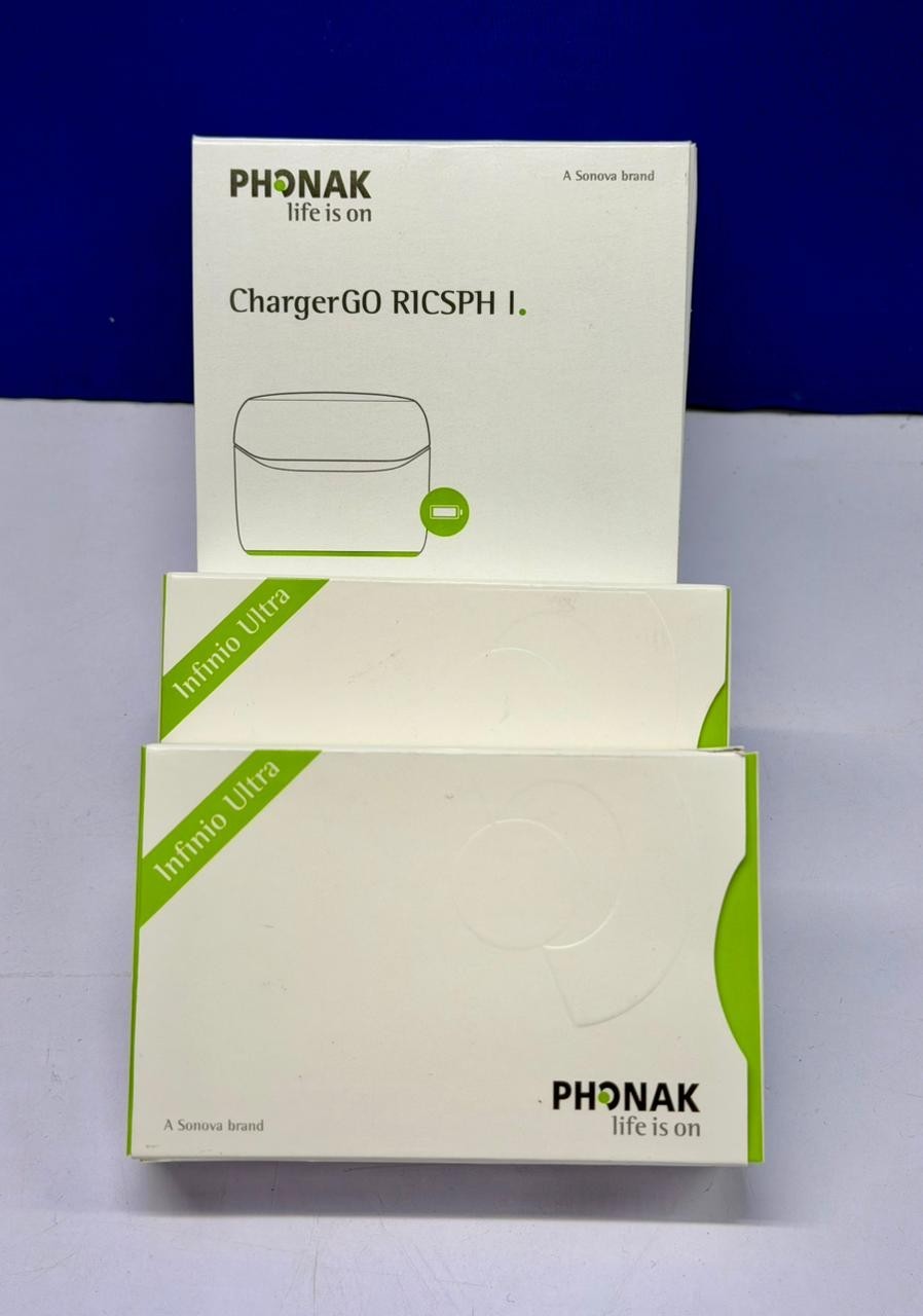 2 P hona k AudéoInfinio SphereULTRA Trial i90 RIC R + Noahlink Hearing Device