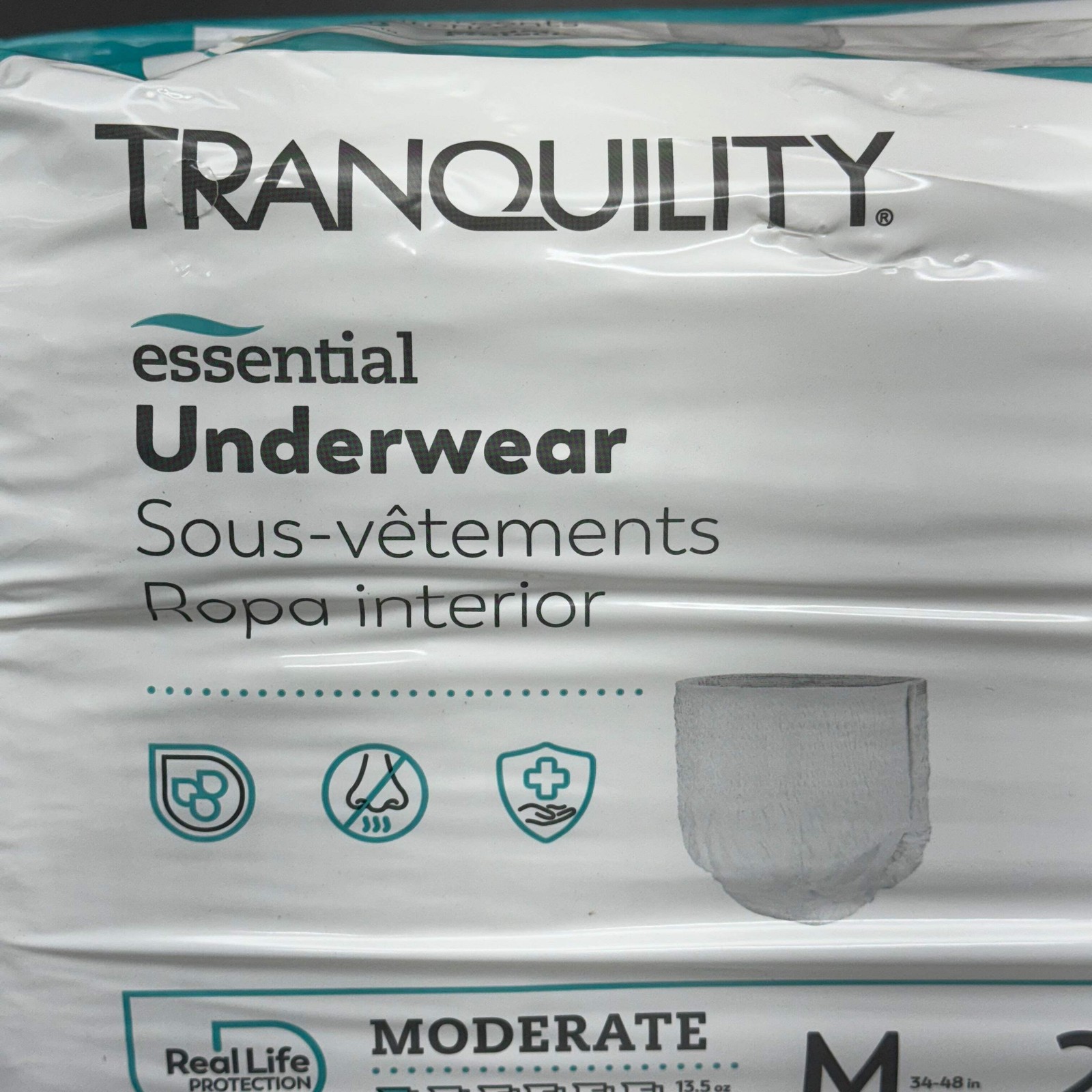 TRANQUILITY 2PK of 25 Essential Underwear – Heavy Medium (34-48in) White
