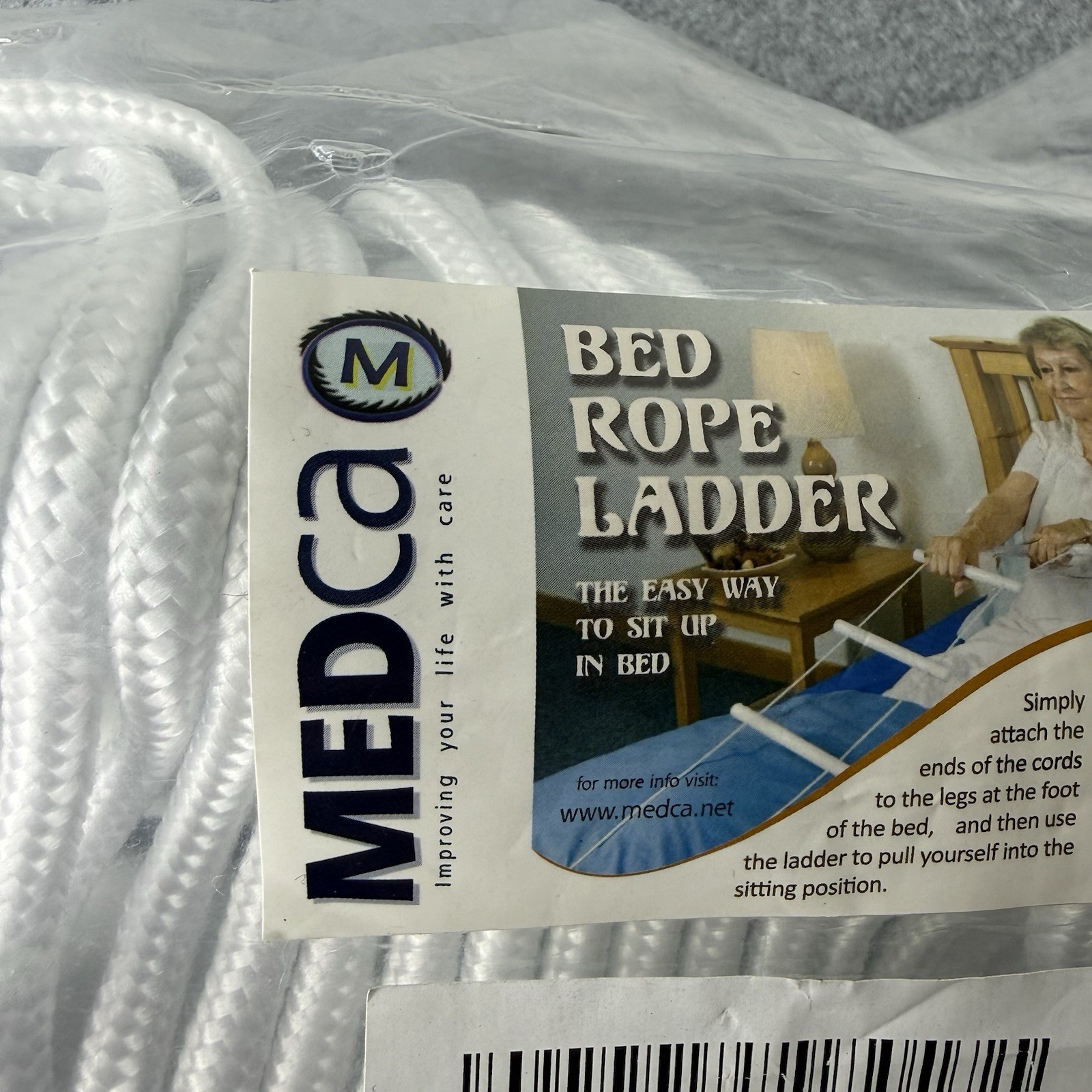 New Medca Bed Helper White Adjustable Bed Ladder Mobility Help