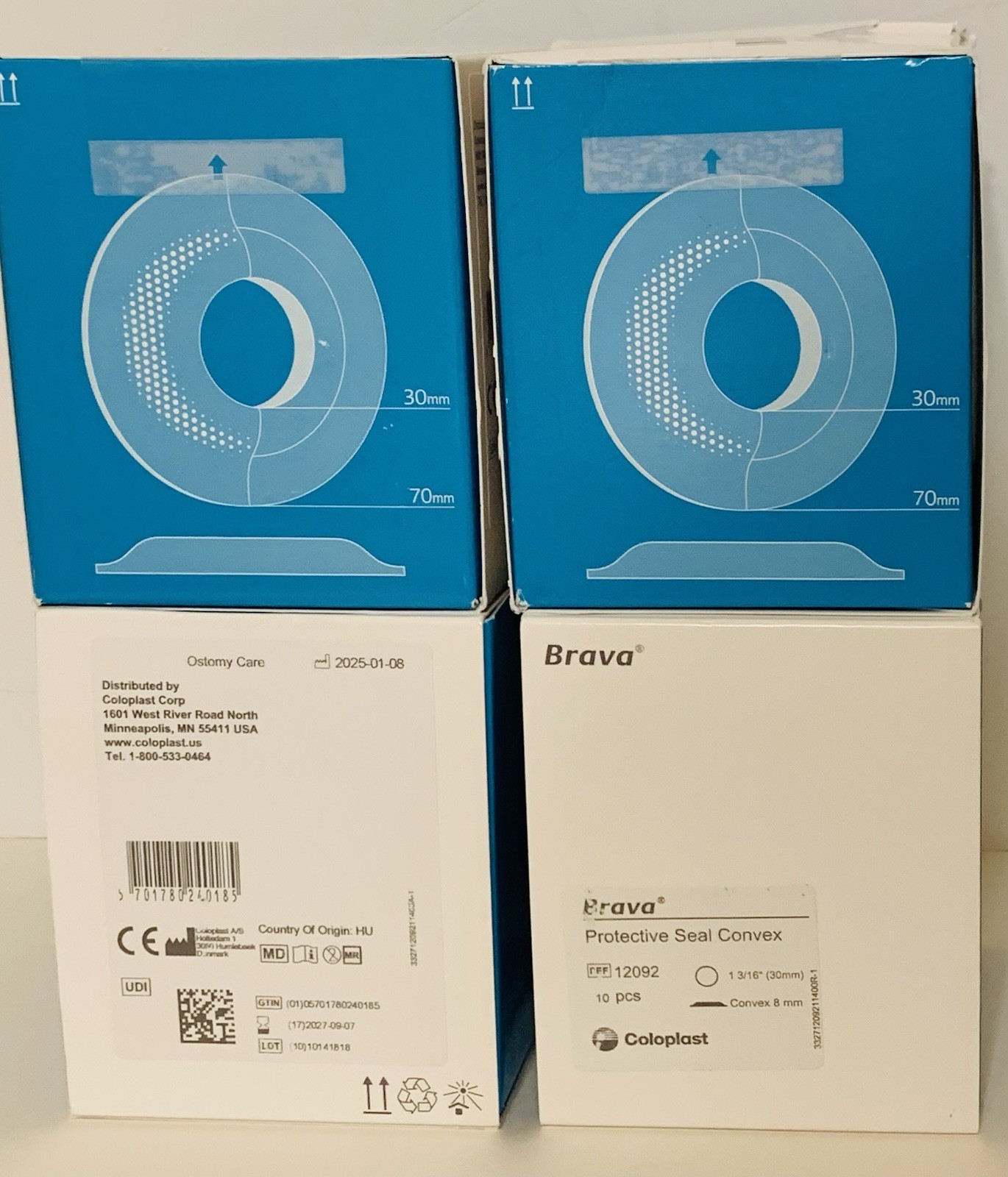 4 BOXES Coloplast Brava CONVEX PROTECTIVE SEAL Barrier 12092 1-3/16″ 4BX/10EA