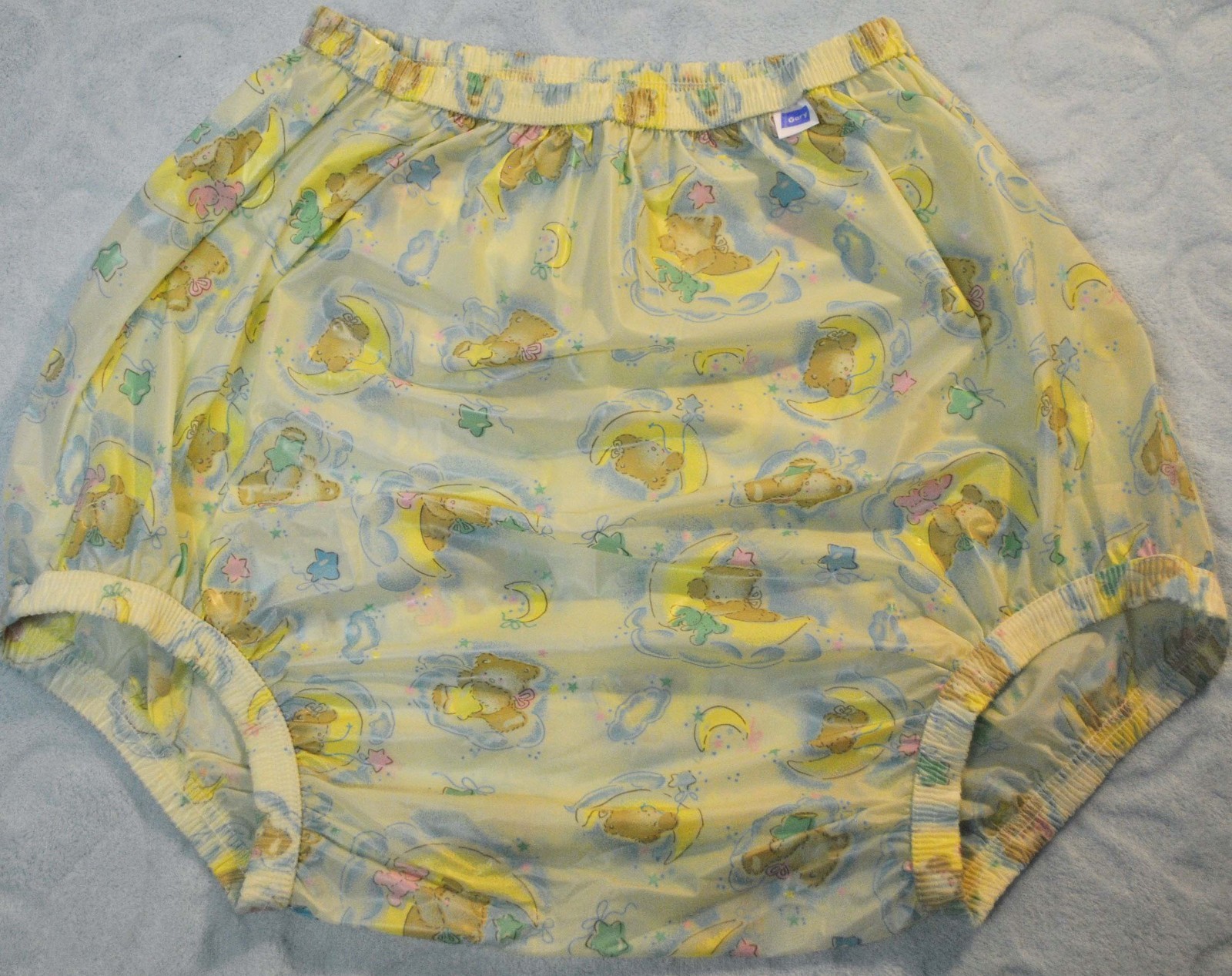 Incontinent Plastic Pant Adult LARGE Sleepy Bears Enclosed Elastic High Rise
