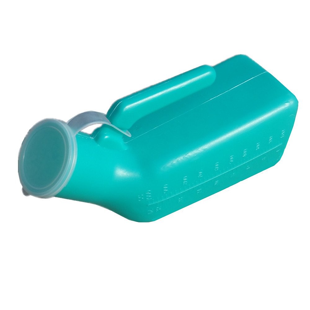 Thick Firm Male Urinal,Urine Bottle with Replacement Lids 32oz./1000mL (Green…