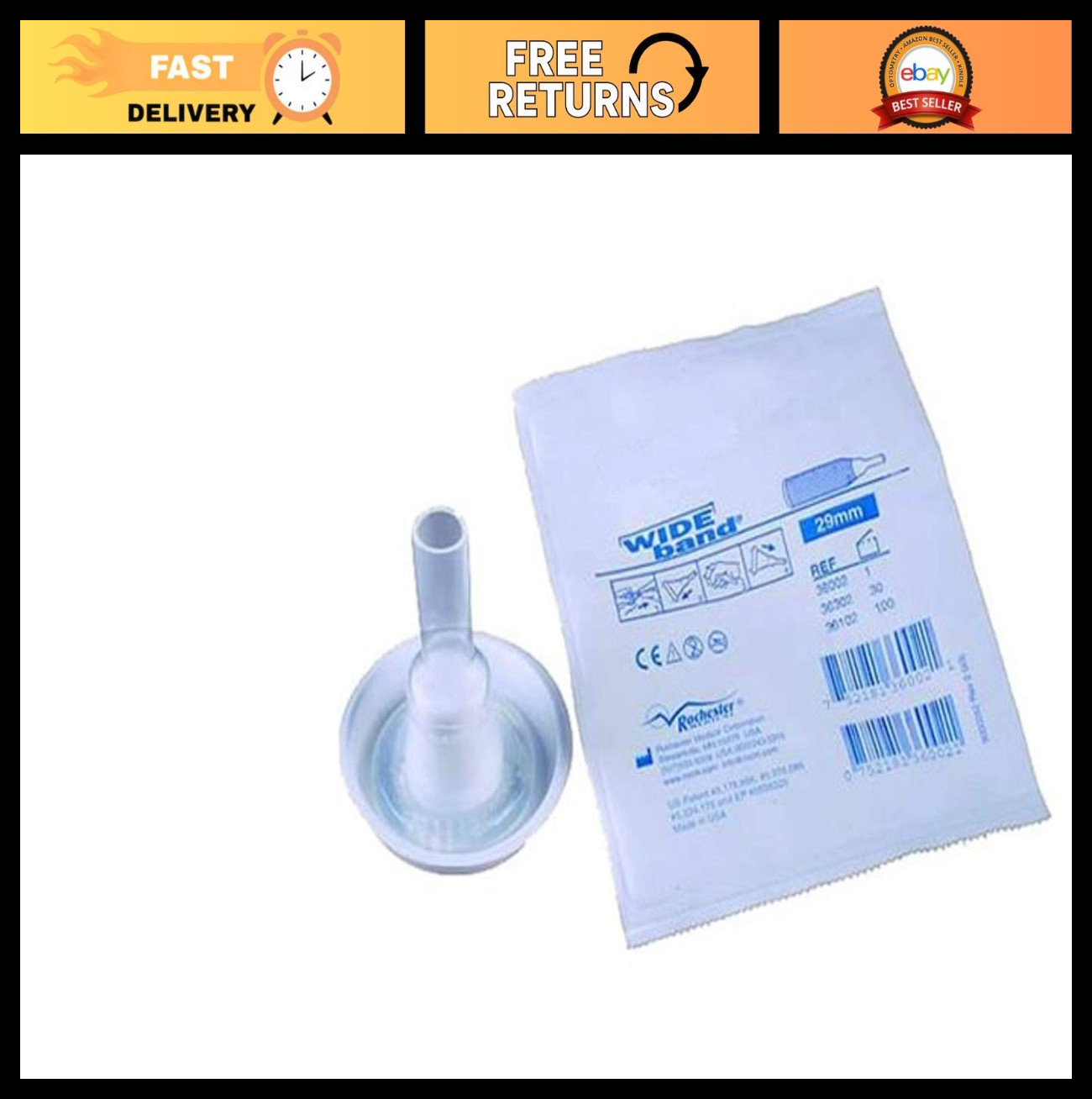30 Pack Wideband 32mm Catheters Extra Adhesive for Comfort & Secure Fit