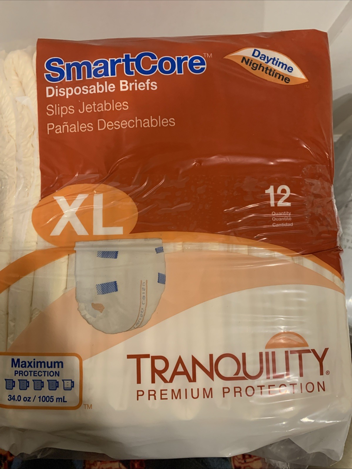 Tranquility SmartCore Disposable Briefs X-Large Pack of 12 – #2314 Adult Diaper