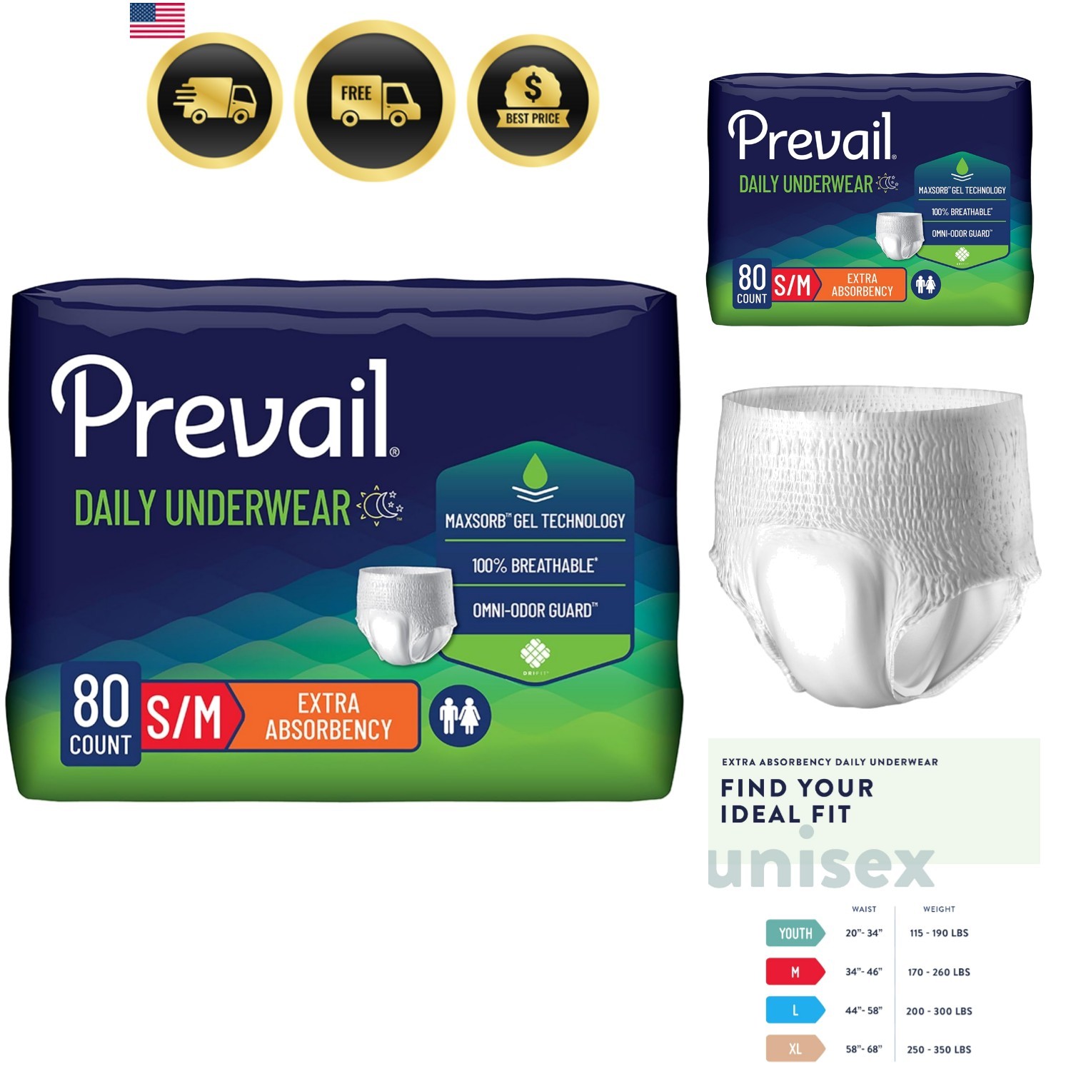 Daily Protective Underwear – Unisex Adult Incontinence Underwear – Disposable…