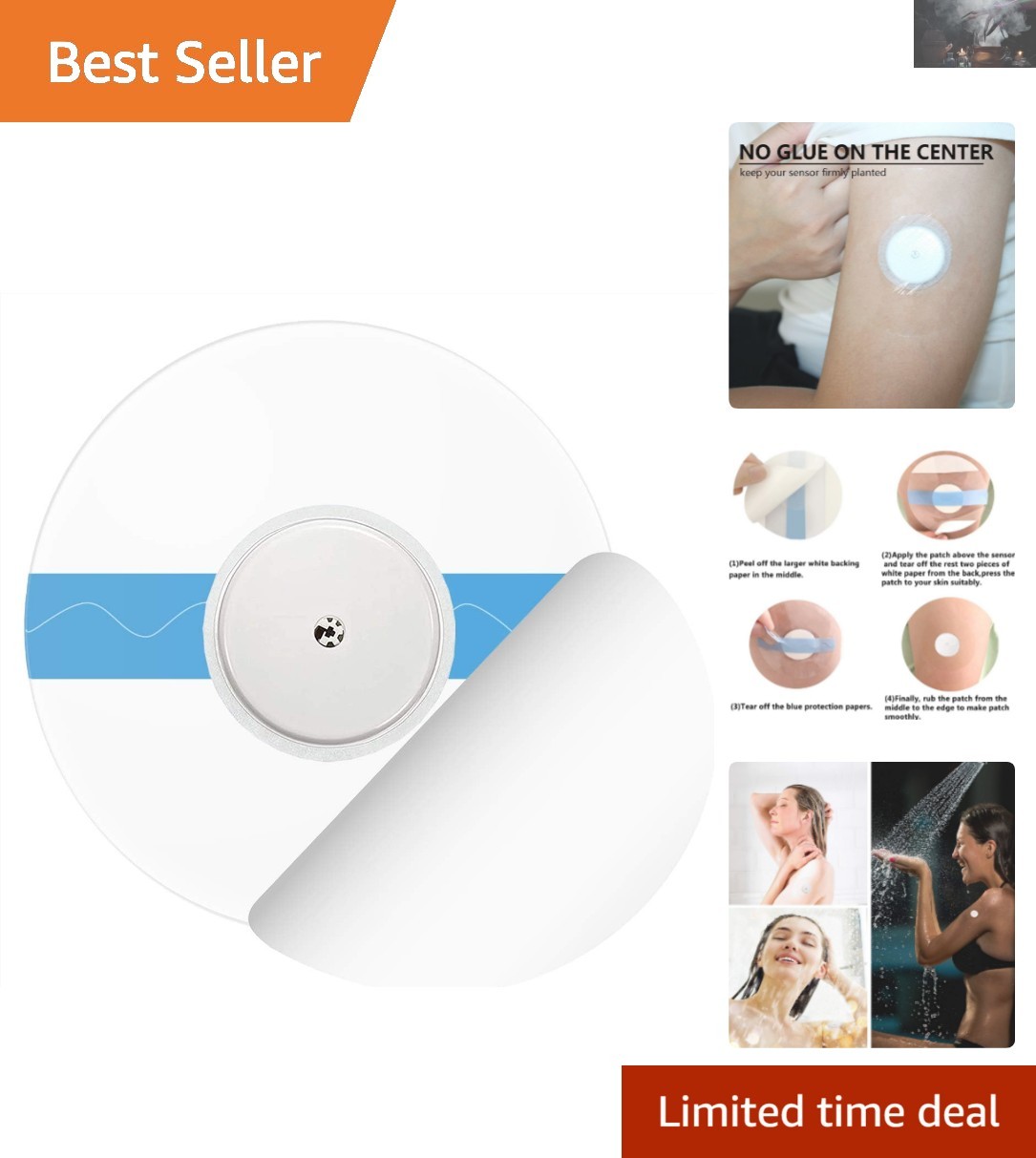 50 Pack Waterproof Sensor Covers for Libre 1/2/3 – Invisible Adhesive Patches