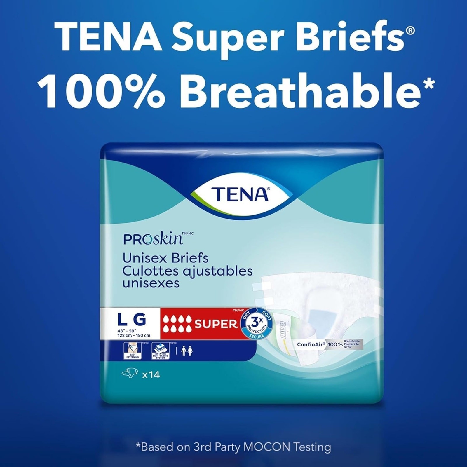 TENA ProSkin Unisex Adult Diapers with Tabs Maximum Absorbency Medium -56 CT
