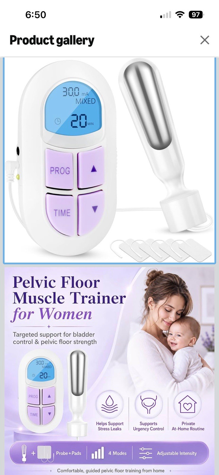 Women’s Pelvic Floor Exerciser Mymini-01 Rechargeable White/Purple ABS