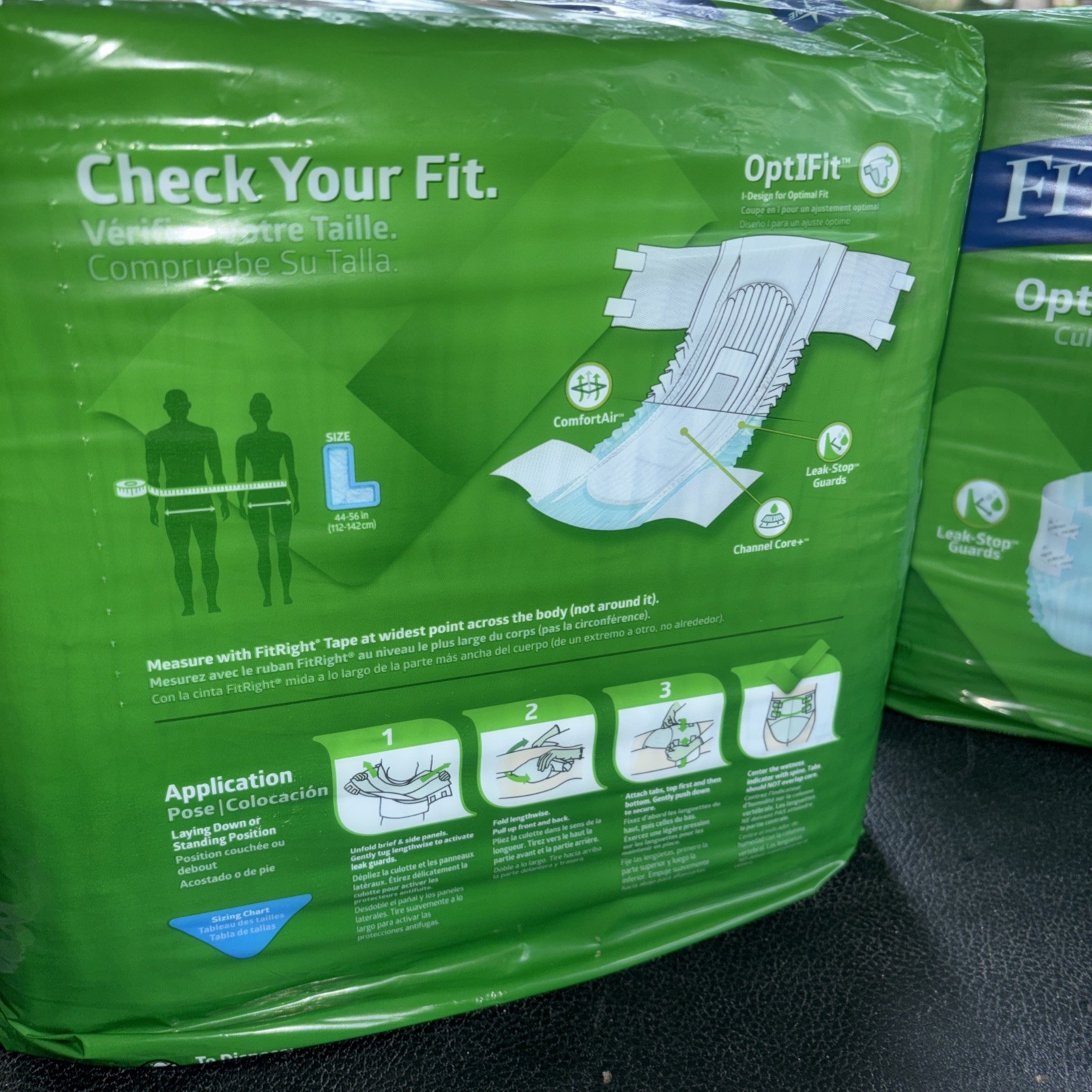40 Count Medline FitRight OptiFit Extra Plus Briefs Size Large 2×20 Count