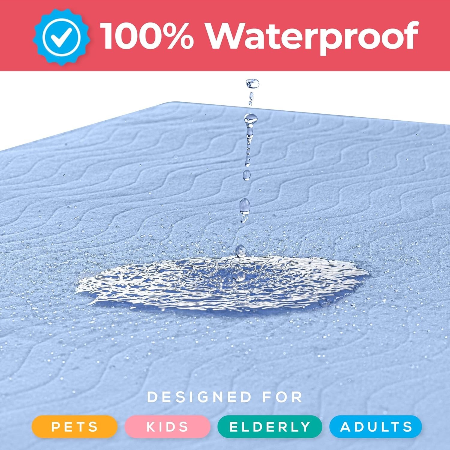 Washable Underpads 34″ X 36″ Pack of 4 Waterproof Reusable Heavy Absorb Bed Pads