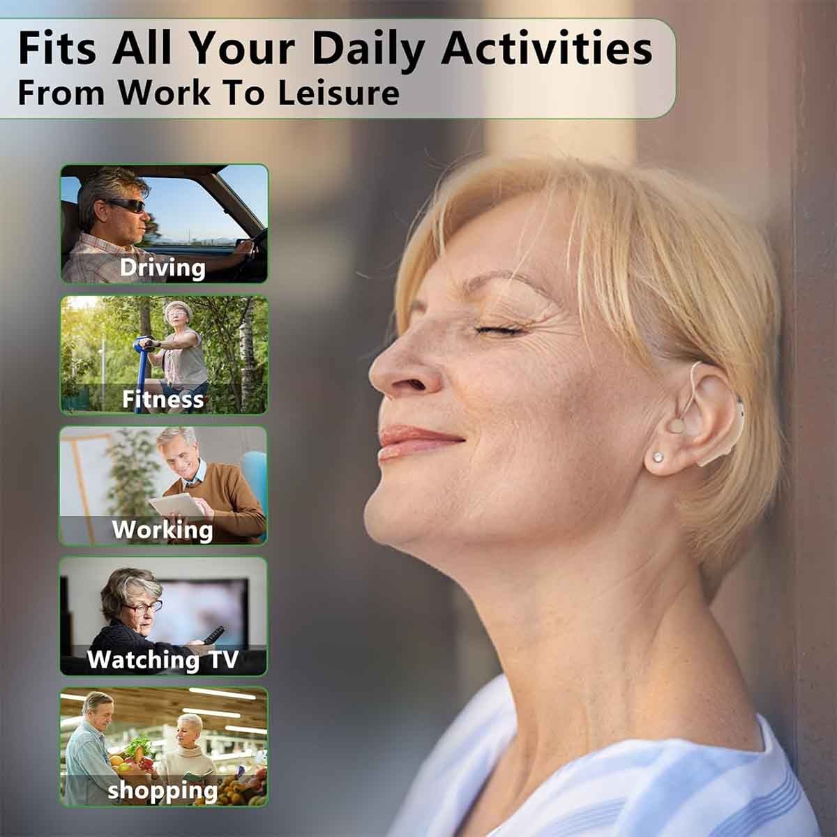 Behind The Ear Sound Amplifier BTE Hearing Ear Amplification Device for Senior