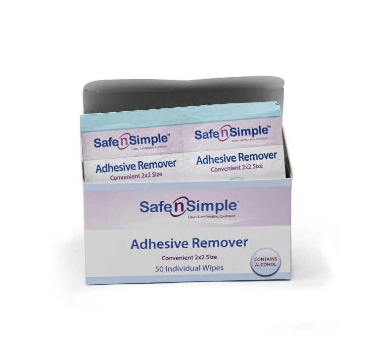 SAFE N SIMPLE ADHESIVE REMOVER WIPES X4 BOXES NEW/SEALED OSTOMY CARE #SNS00650