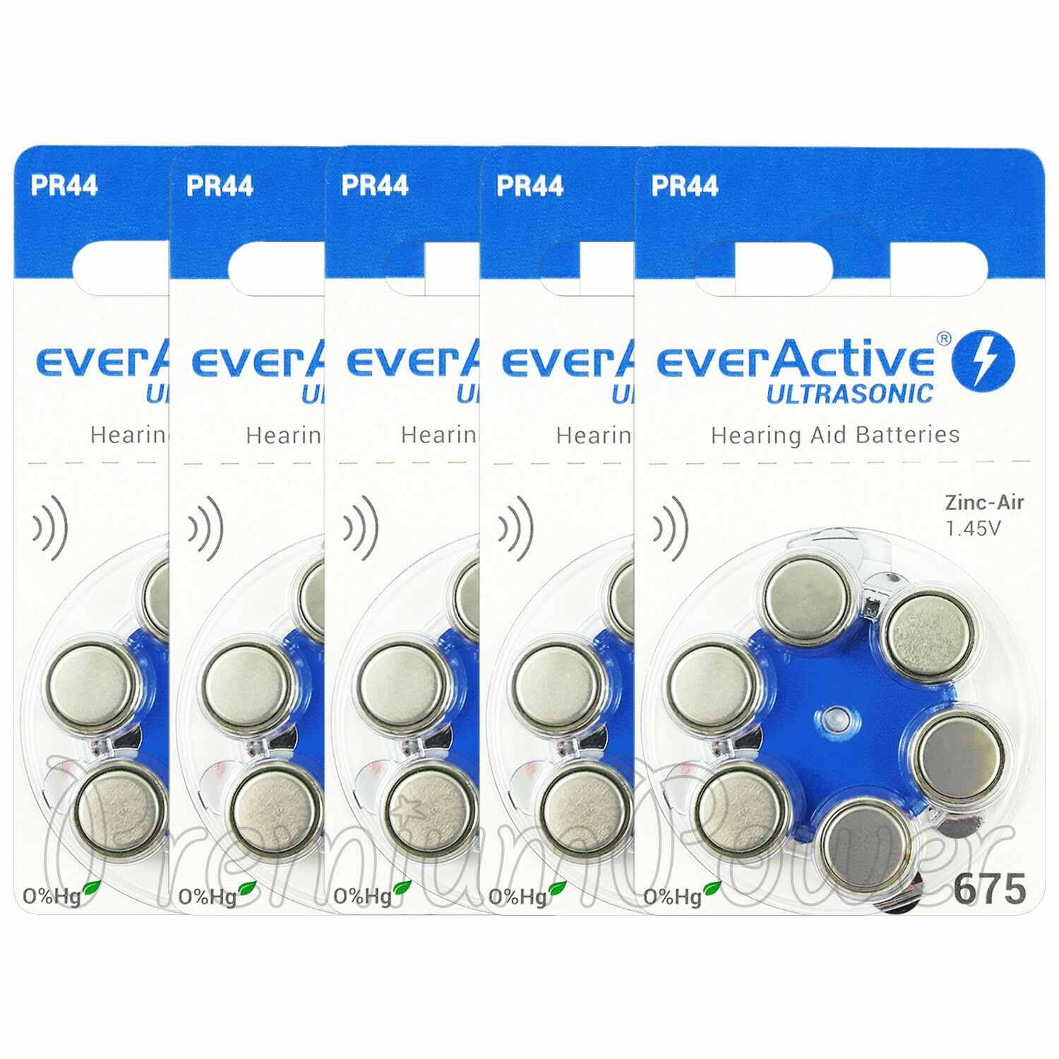 30 cells x everActive Hearing aid 675 Size batteries Zinc Air PR44 1.45V