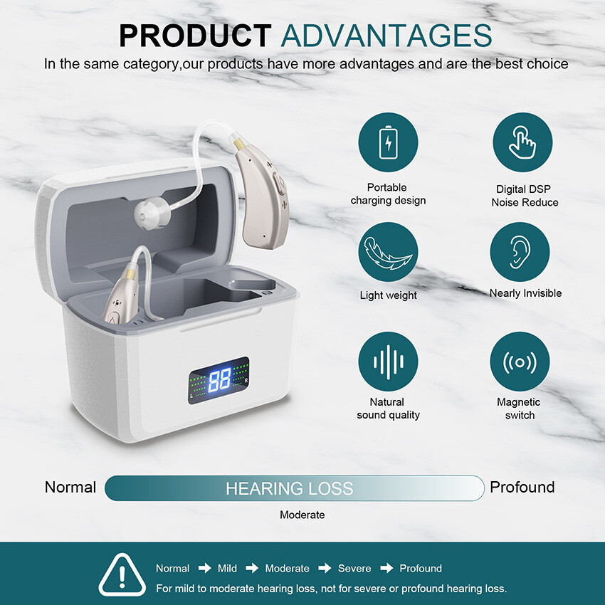 Digital display high-performance hidden ear16 channel multi-mode BTE hearing aid