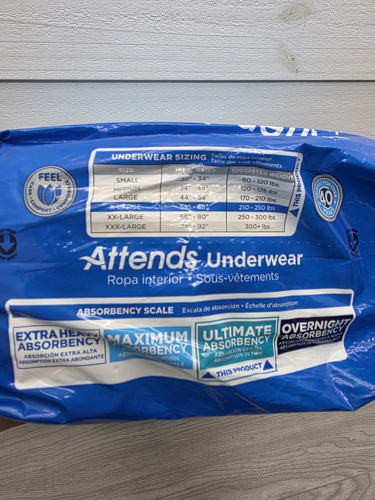 Lot Of 2 Attends Disposable Underwear Heavy Max Absorbency APP0740 XL 58″-68″