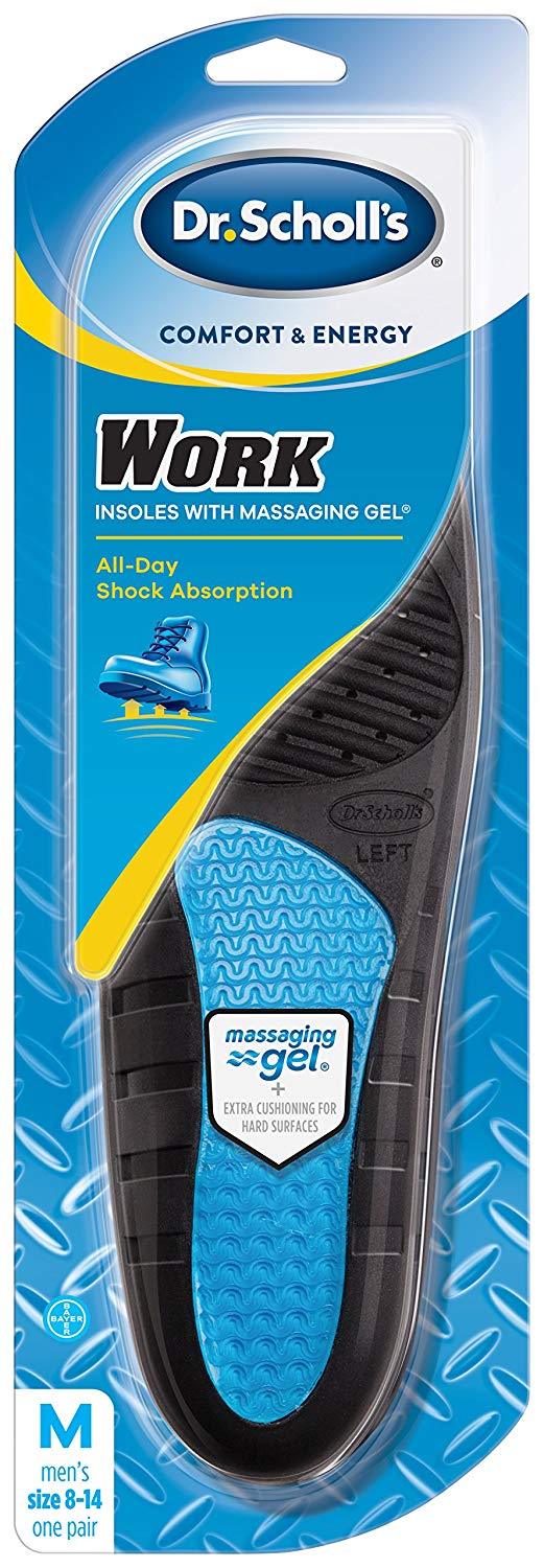 Dr. SchollÕs Comfort and Energy Work Insoles for Men, 1 Pair, Size 8-14